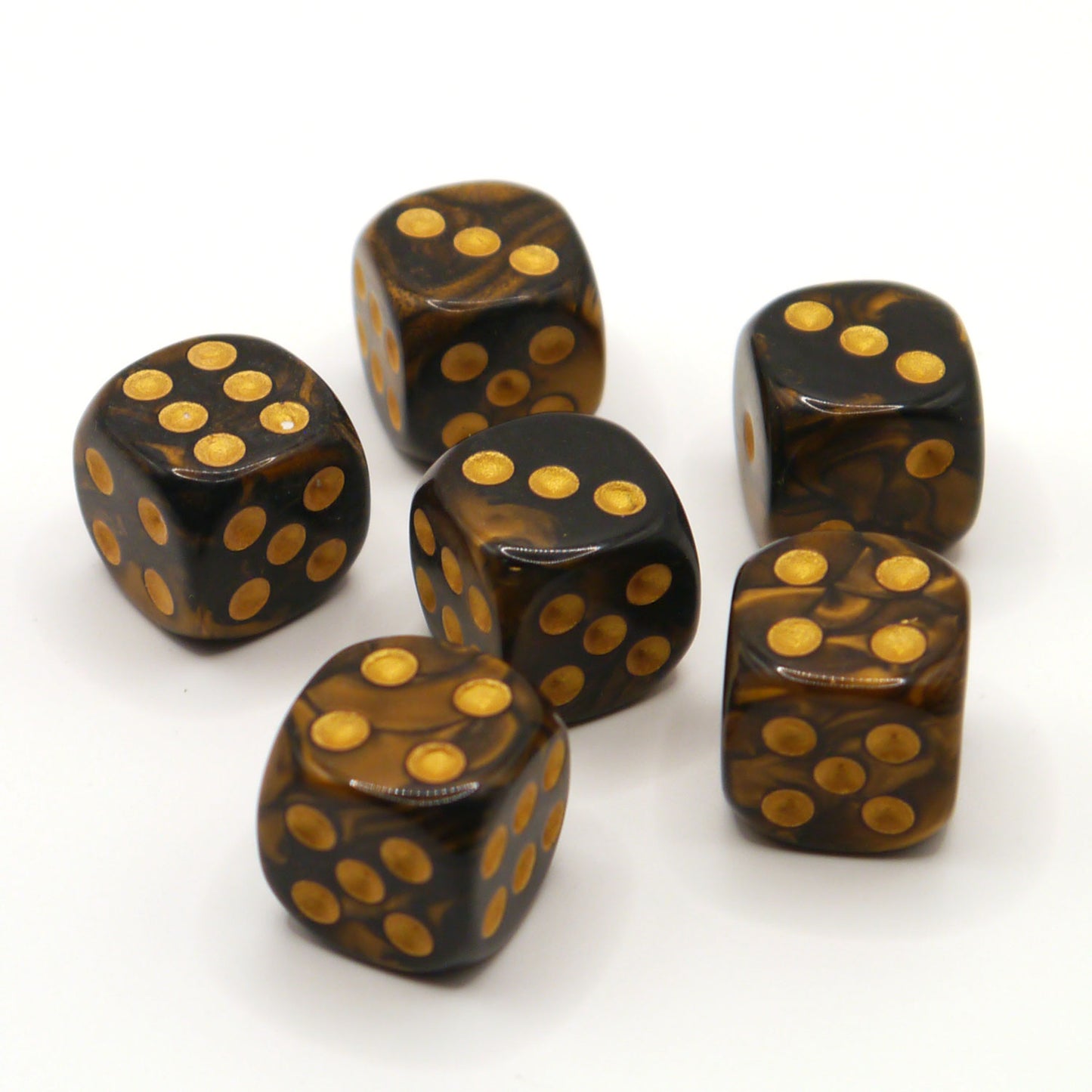 D6 Würfelset Two Toned: Black-Gold