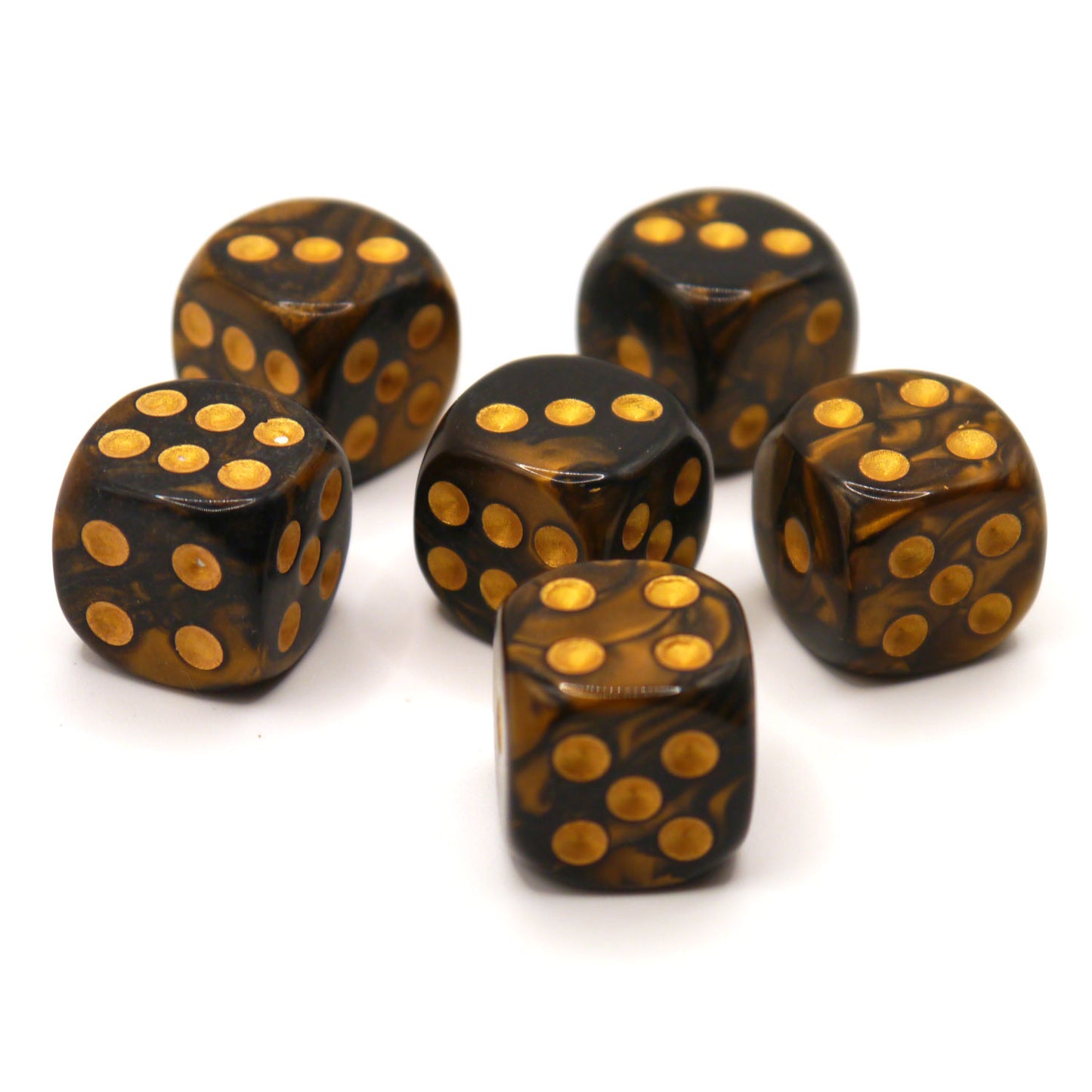 D6 Würfelset Two Toned: Black-Gold