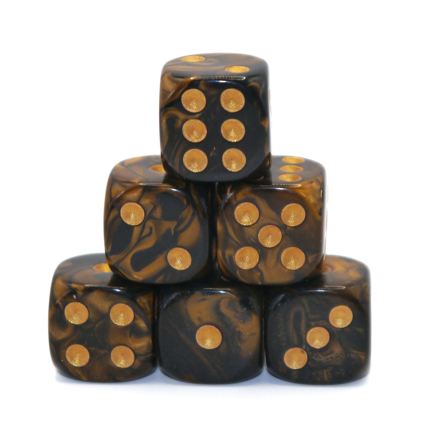 D6 Würfelset Two Toned: Black-Gold