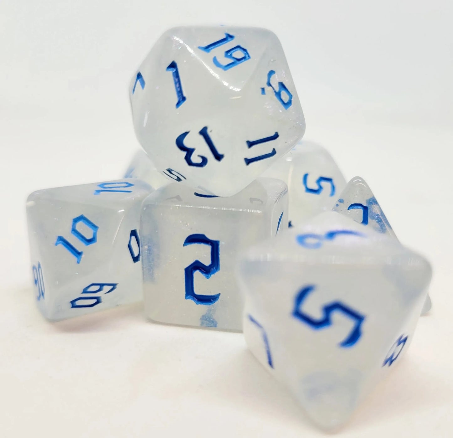 7-teiliges RPG Würfelset Galaxy: Milky Shine Blue