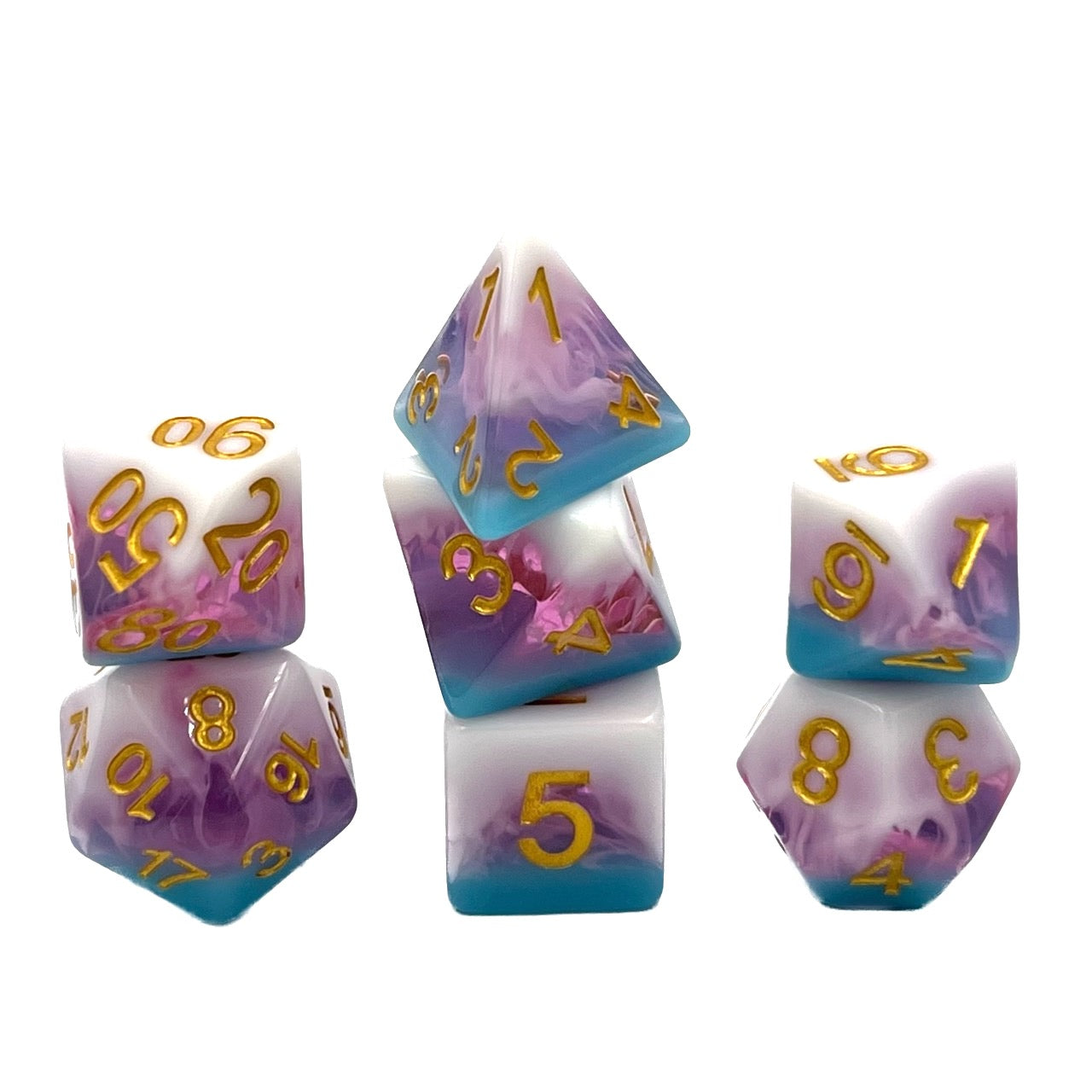 7-teiliges RPG Würfelset Mehrfarbig: Dripping Cream