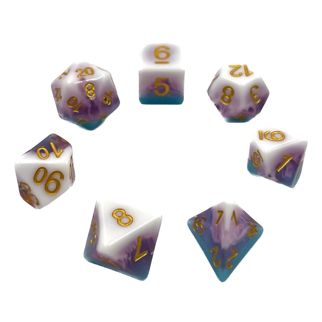 7-teiliges RPG Würfelset Mehrfarbig: Dripping Cream