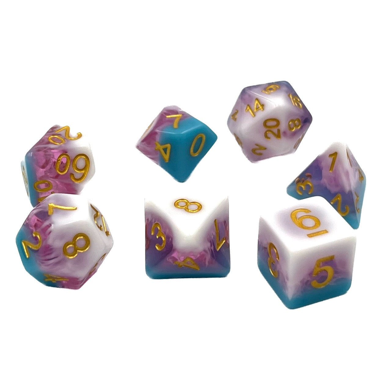 7-teiliges RPG Würfelset Mehrfarbig: Dripping Cream