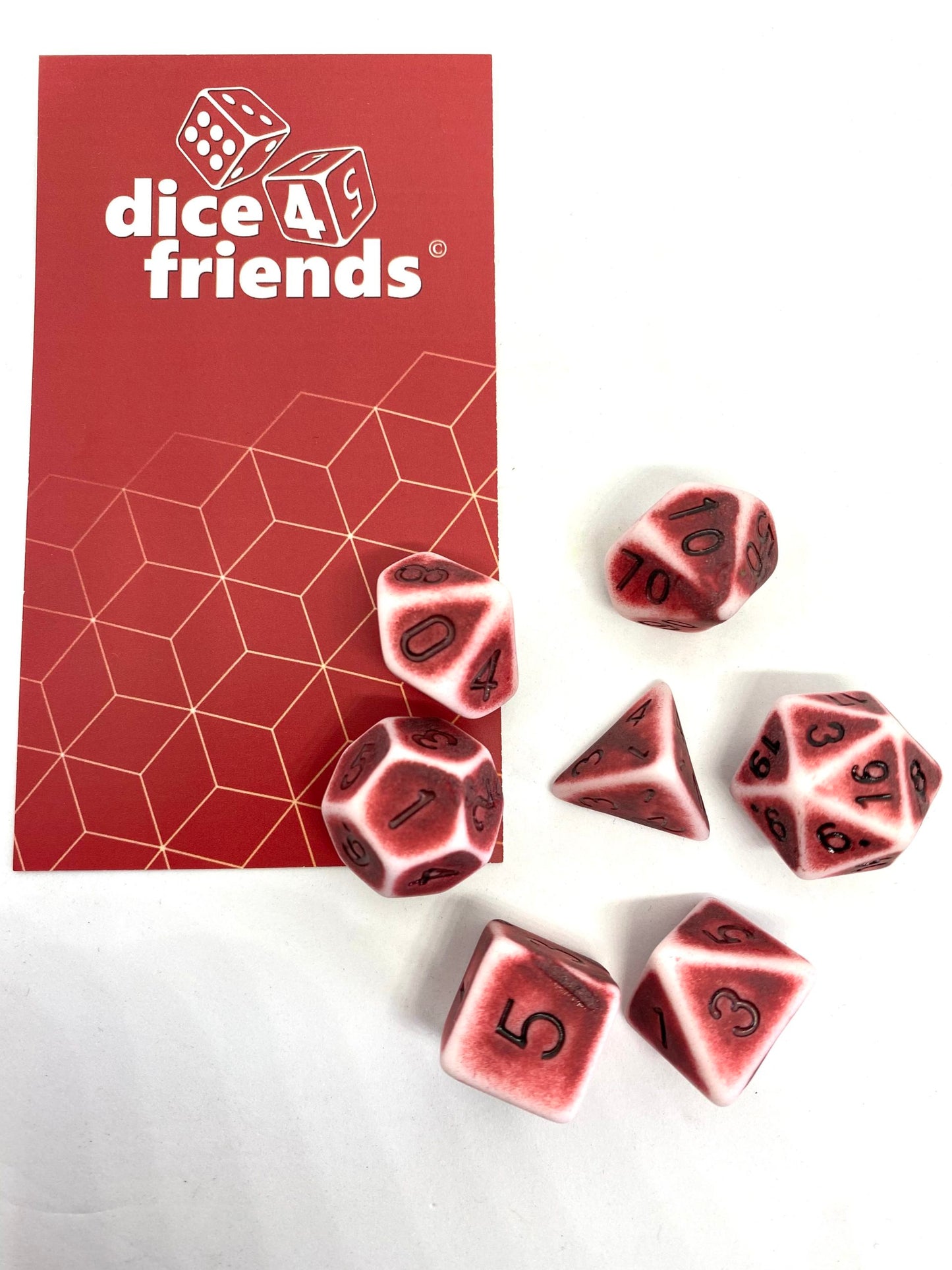 7-teiliges RPG Würfelset Ancient: Flintstone Red