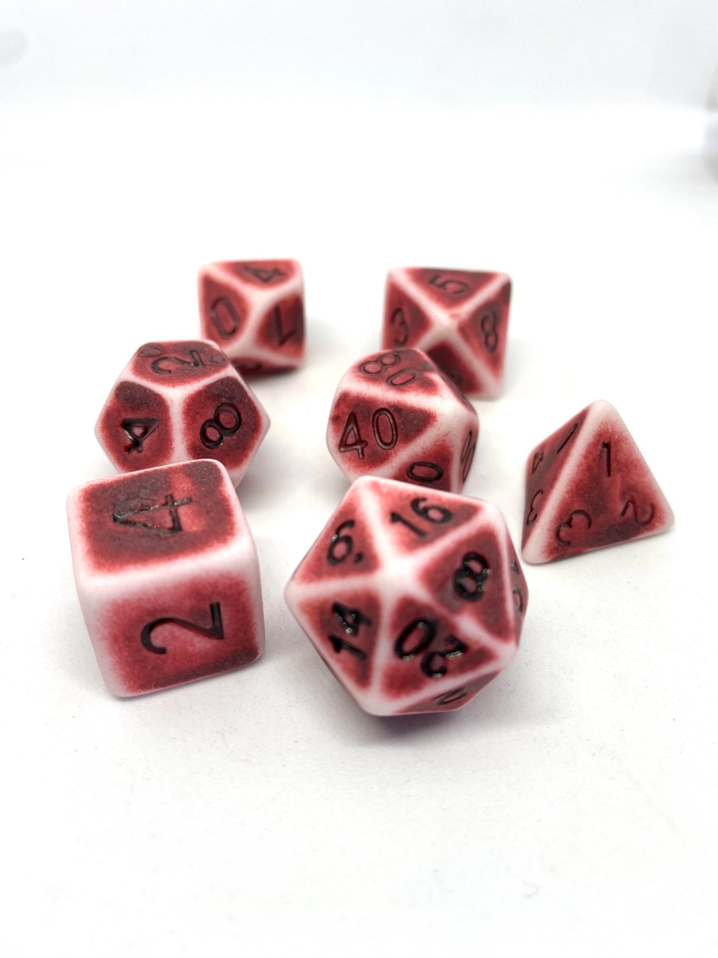 7-teiliges RPG Würfelset Ancient: Flintstone Red