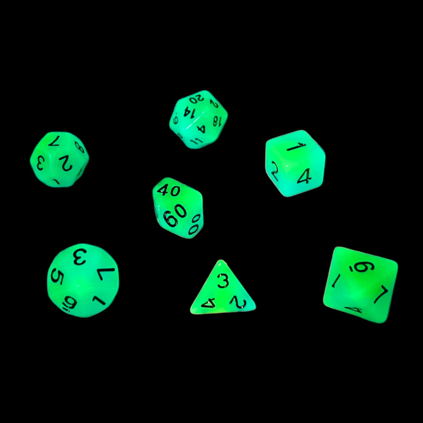 7-teiliges RPG Würfelset Glow: Swirl Grape