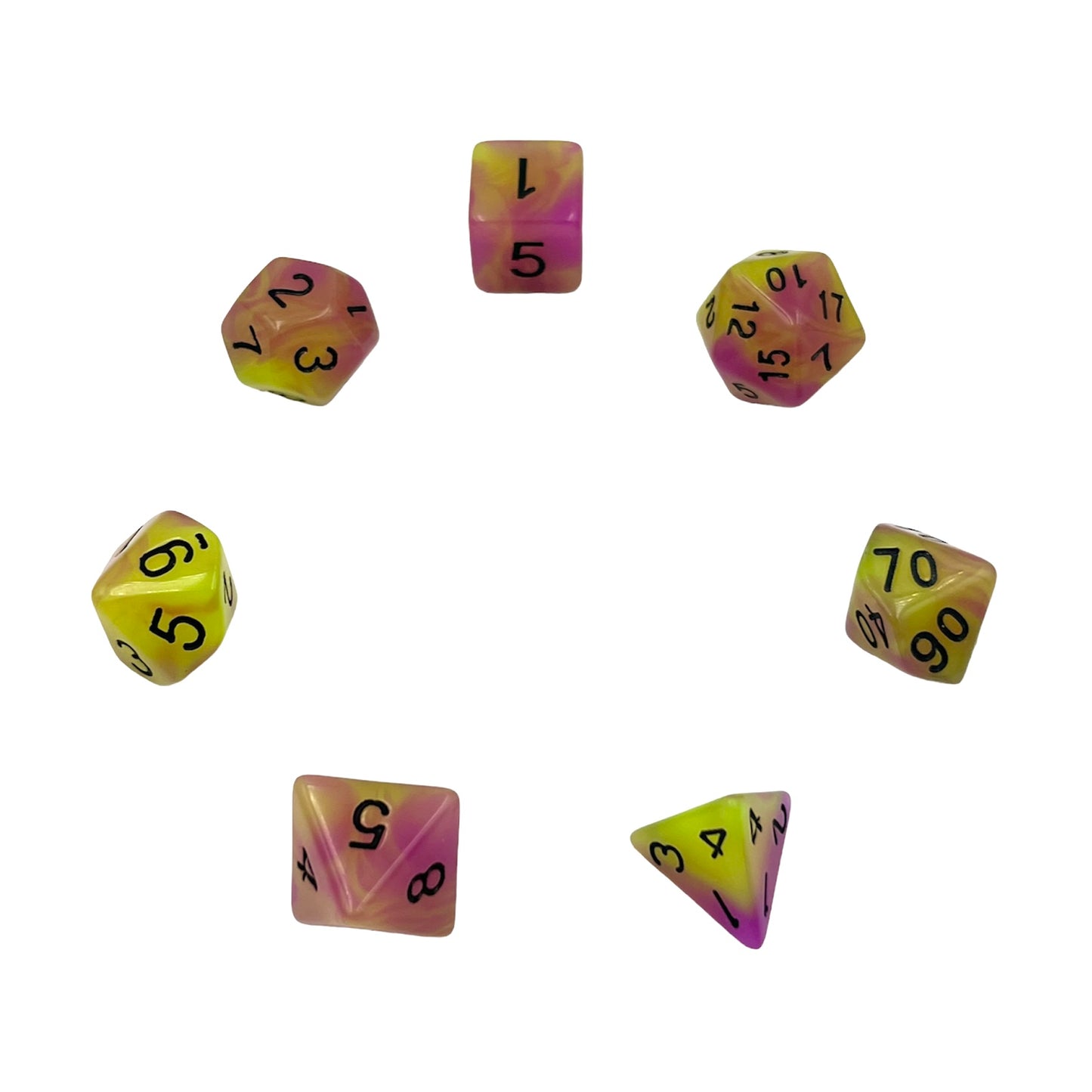 7-teiliges RPG Würfelset Glow: Passion