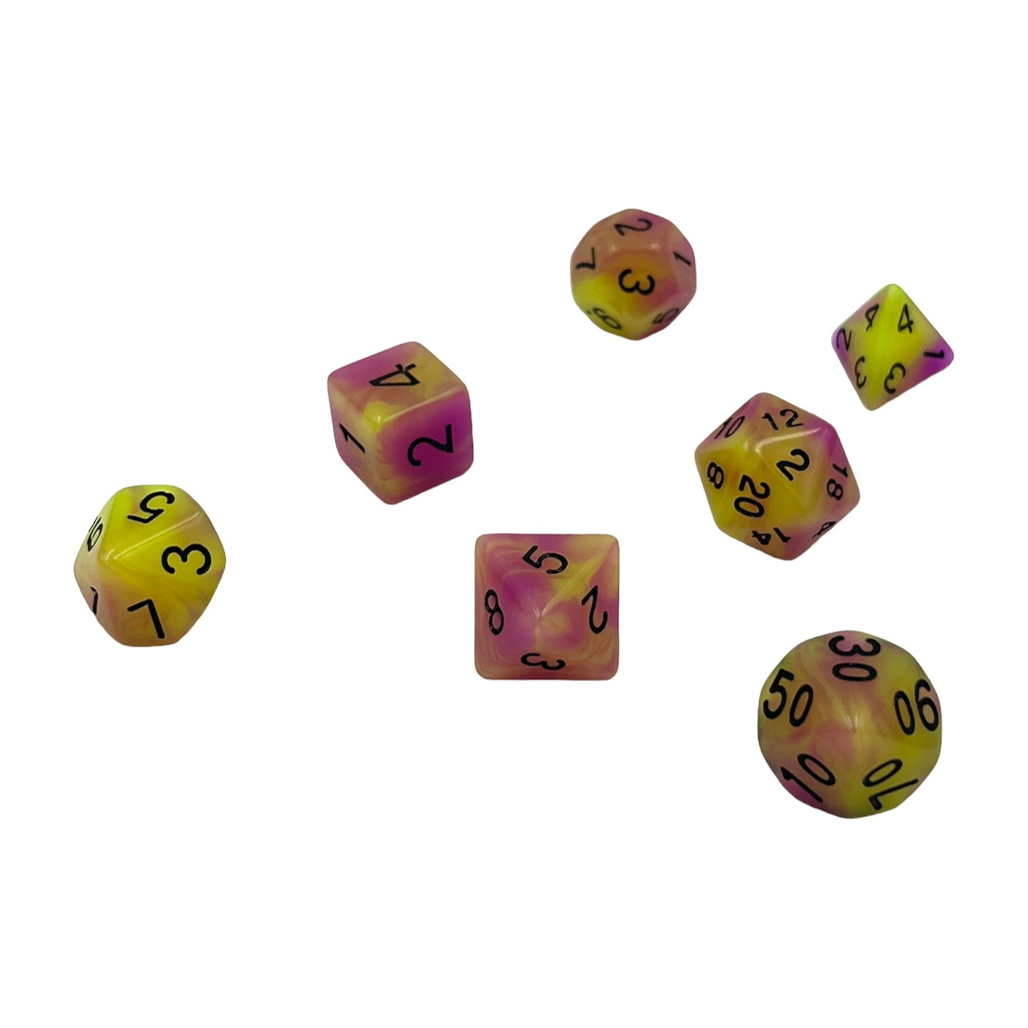7-teiliges RPG Würfelset Glow: Passion