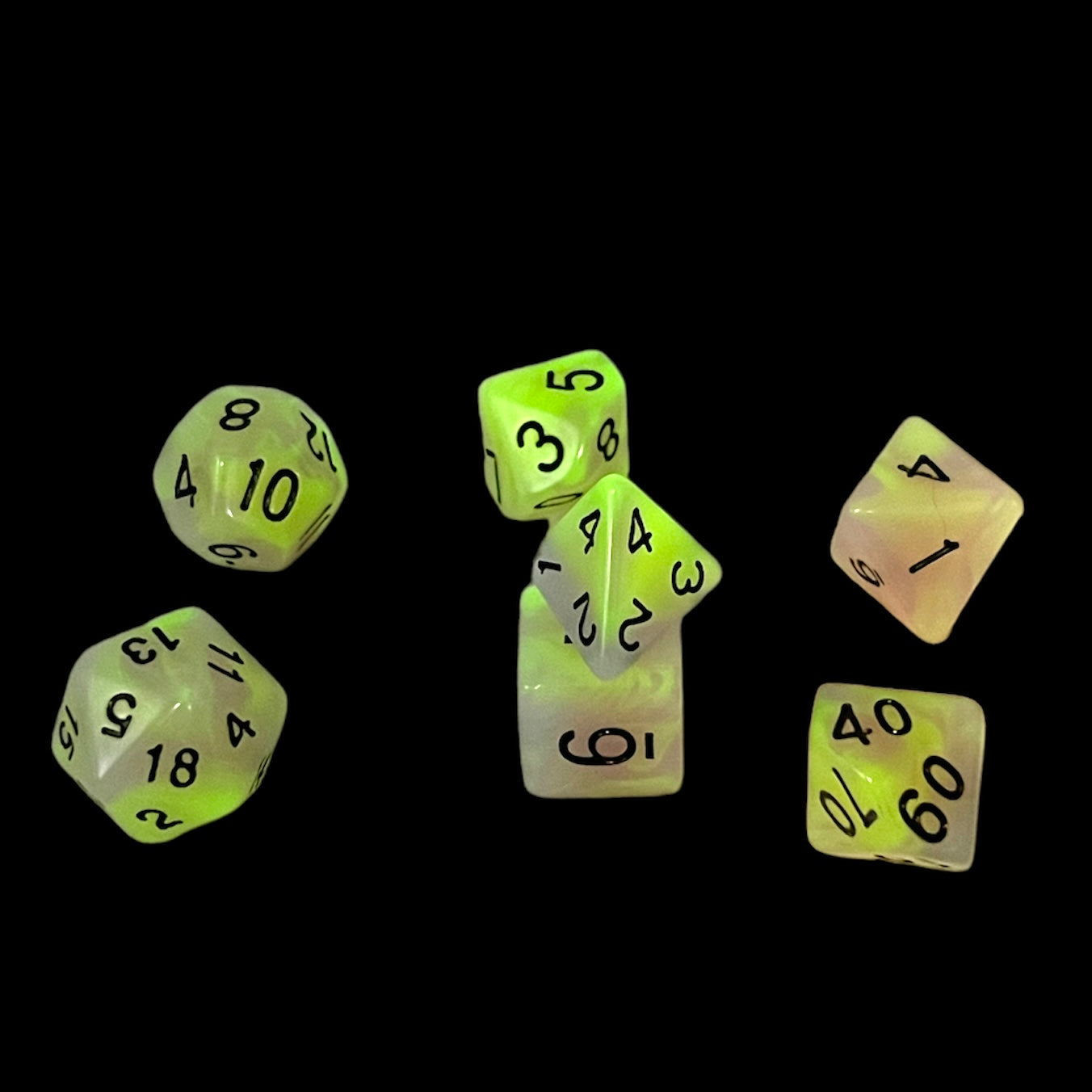 7-teiliges RPG Würfelset Glow: Passion