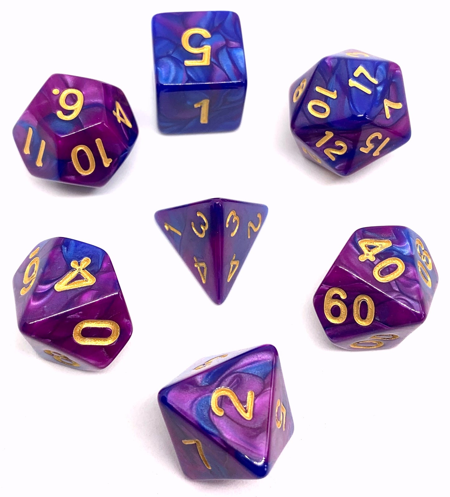 7-teiliges RPG Würfelset Mehrfarbig: Racing Purple Galaxy