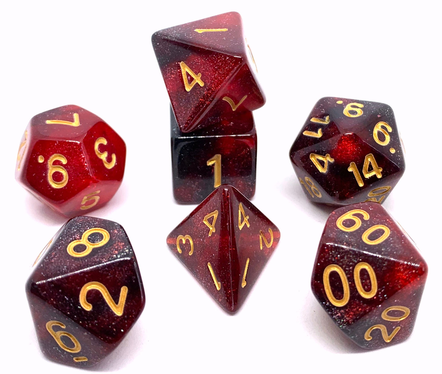 7-teiliges RPG Würfelset Galaxy: Red