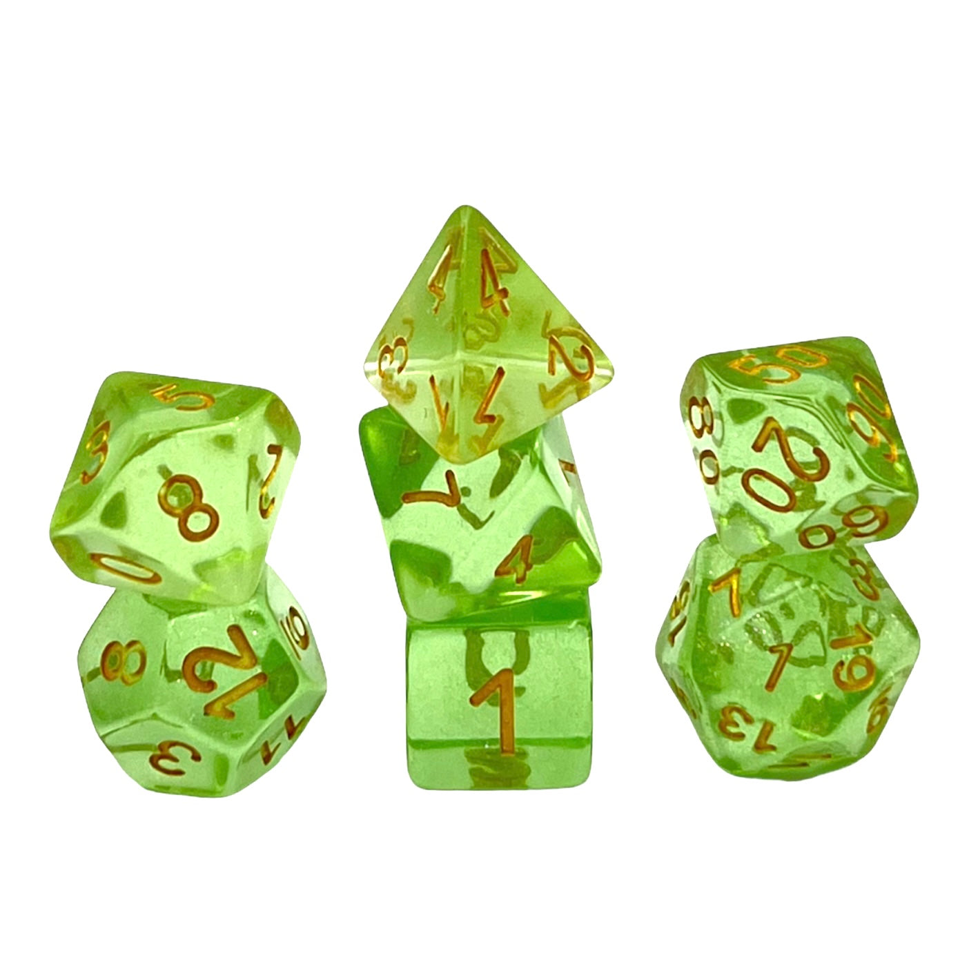 7-teiliges RPG Würfelset Galaxy: Green Iridiscent