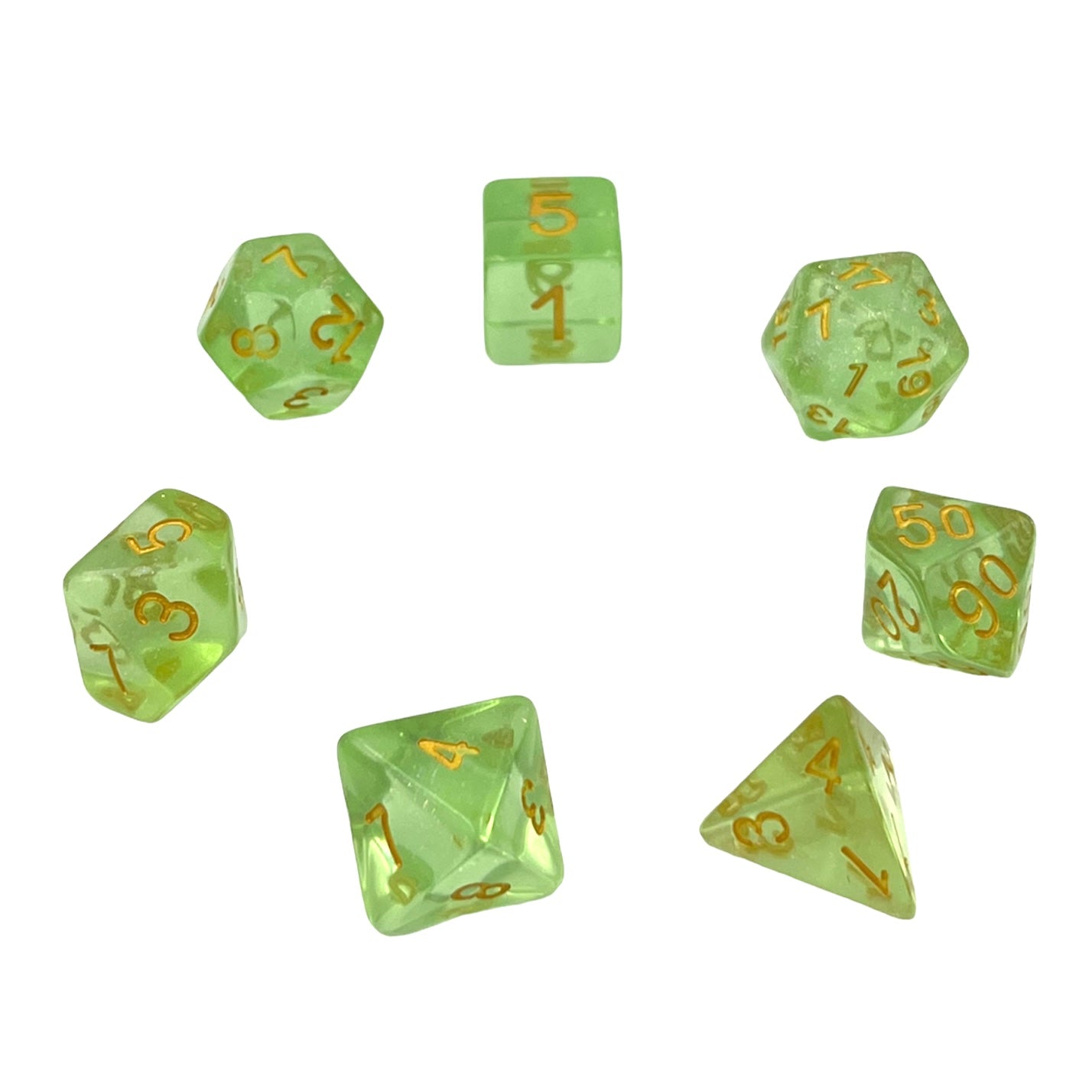 7-teiliges RPG Würfelset Galaxy: Green Iridiscent