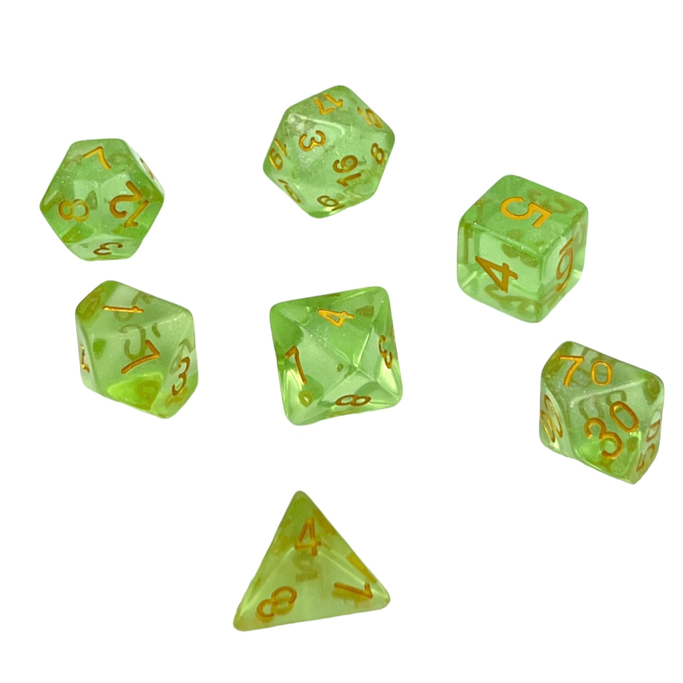7-teiliges RPG Würfelset Galaxy: Green Iridiscent
