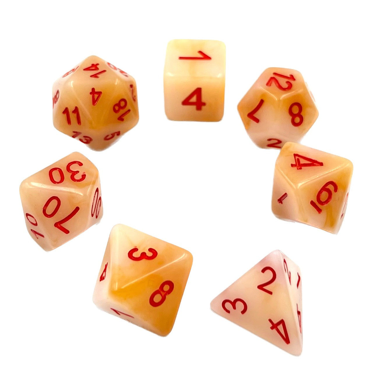 7-teiliges RPG Würfelset Mehrfarbig: White Jade