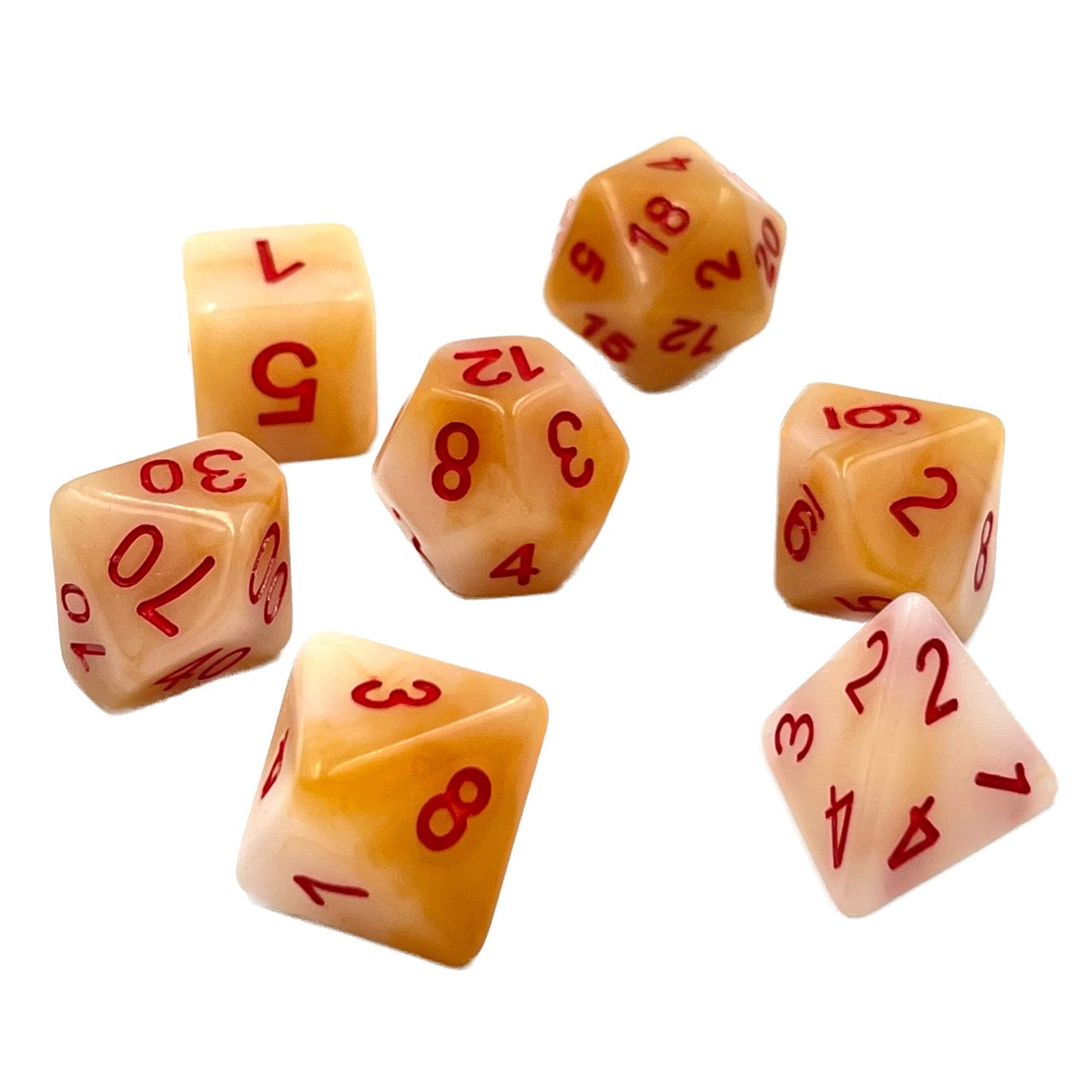 7-teiliges RPG Würfelset Mehrfarbig: White Jade