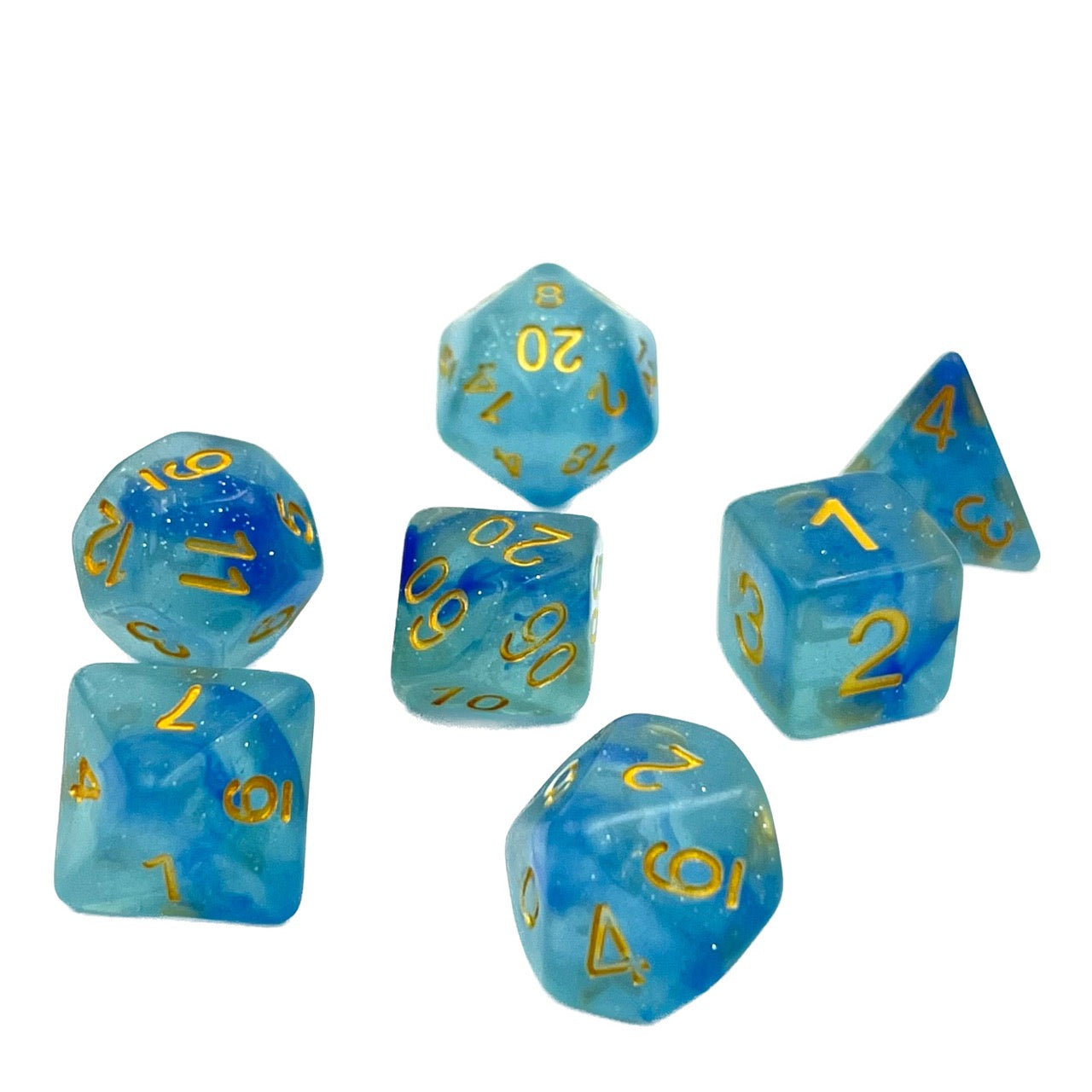 7-teiliges RPG Würfelset Galaxy: Blue Jelly