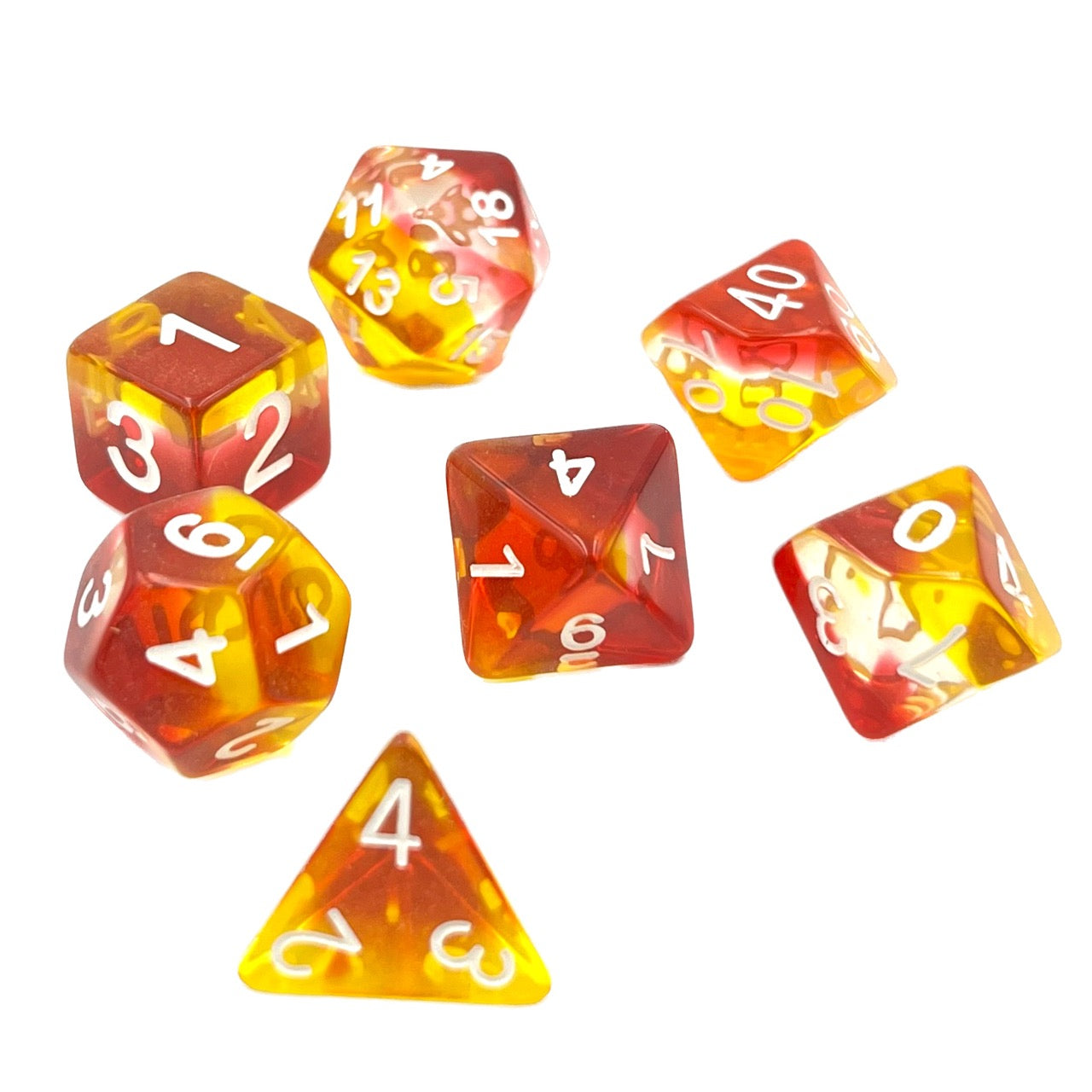 7-teiliges RPG Würfelset Transparent: Bolero