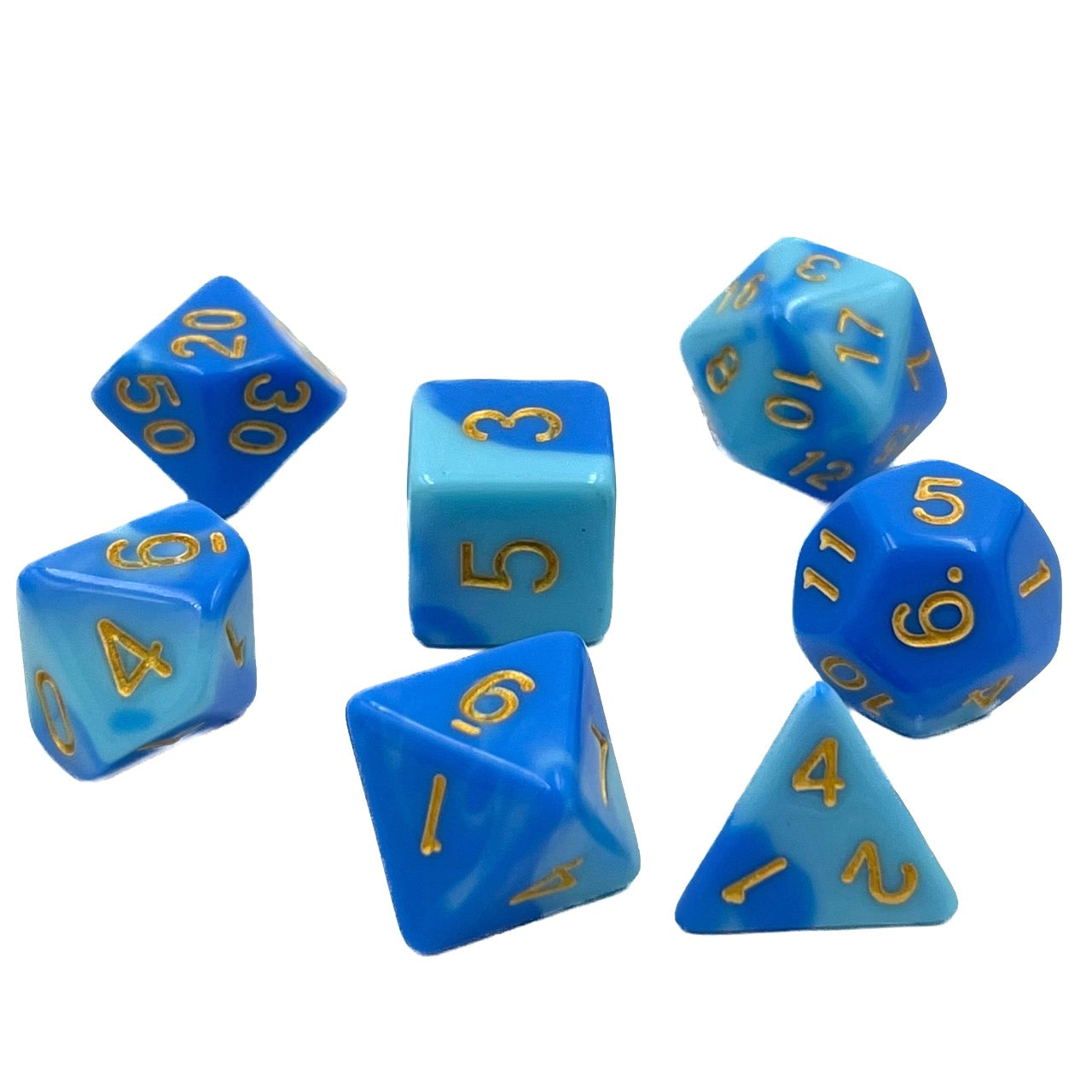 7-teiliges RPG Würfelset Mehrfarbig: Racing Light Blue