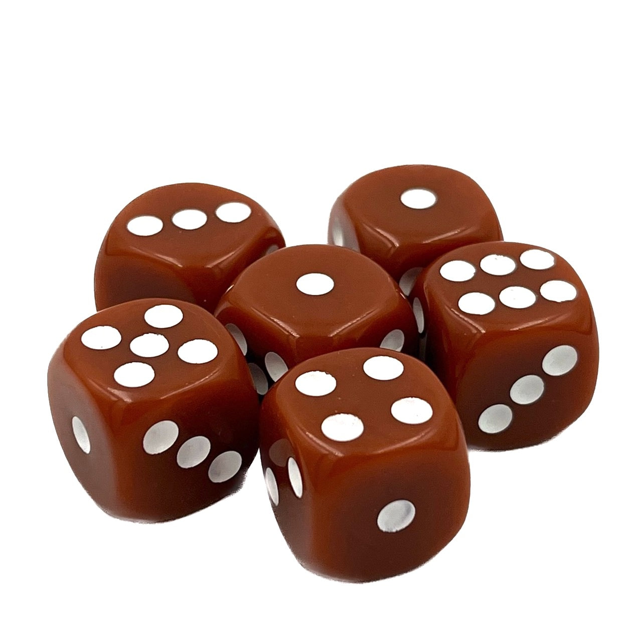 D6 Würfelset Opaque: Brown