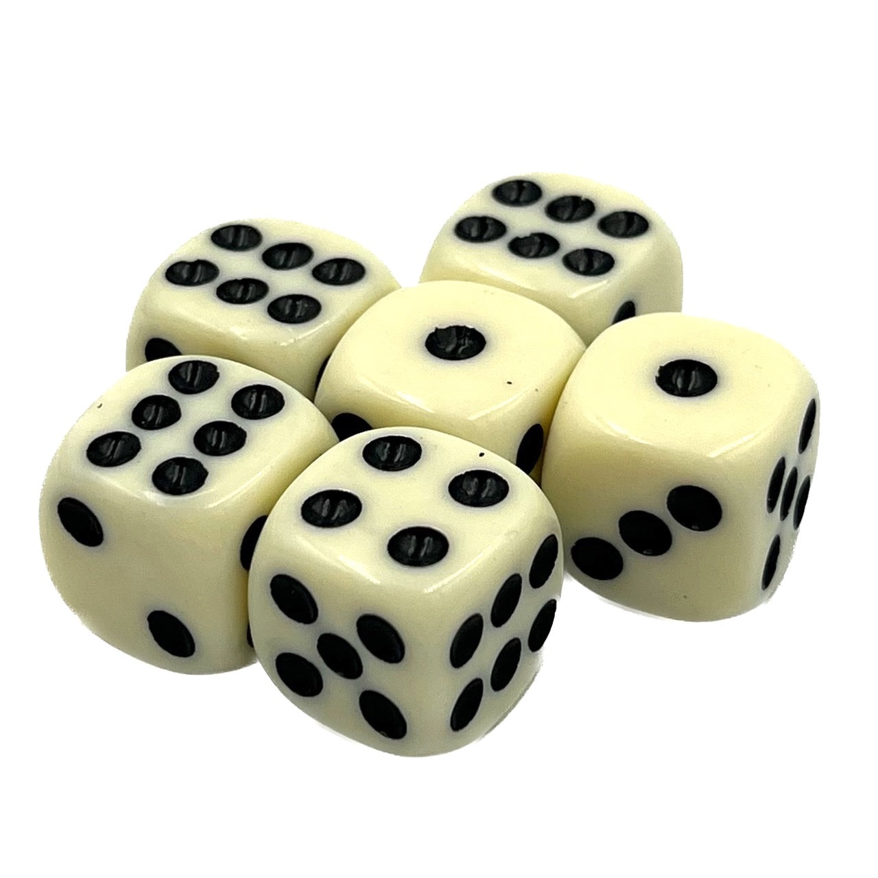 D6 Würfelset Opaque: Ivory White