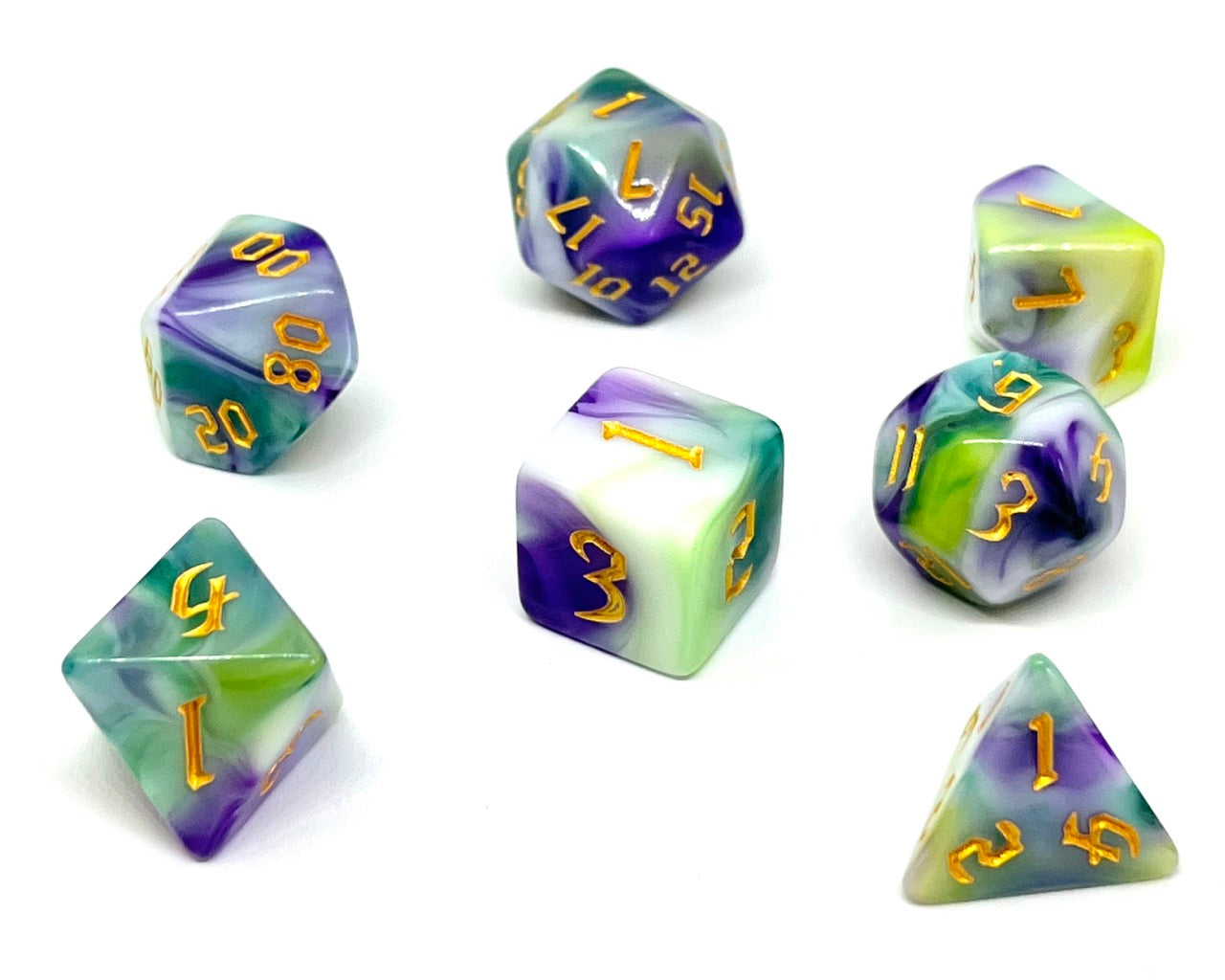 7-teiliges RPG Würfelset Mehrfarbig: Siberian Iris