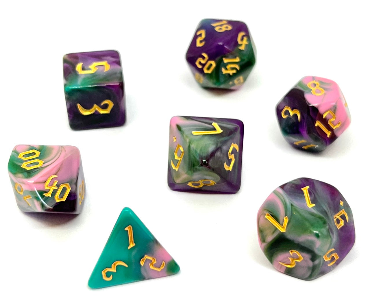 7-teiliges RPG Würfelset Mehrfarbig: Magic Forest