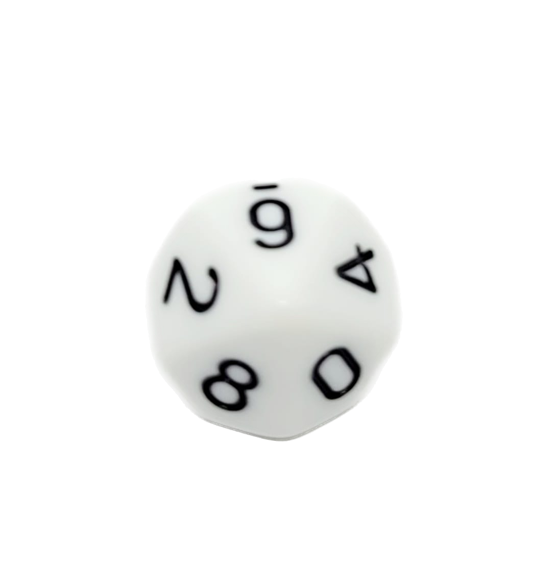 D10 Würfel Weiß/Schwarz