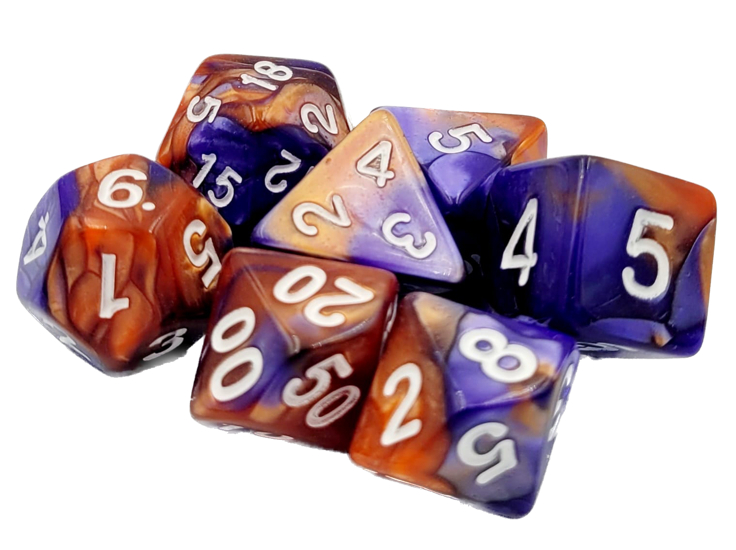 7-teiliges RPG Würfelset Mehrfarbig: Racing Copper Purple