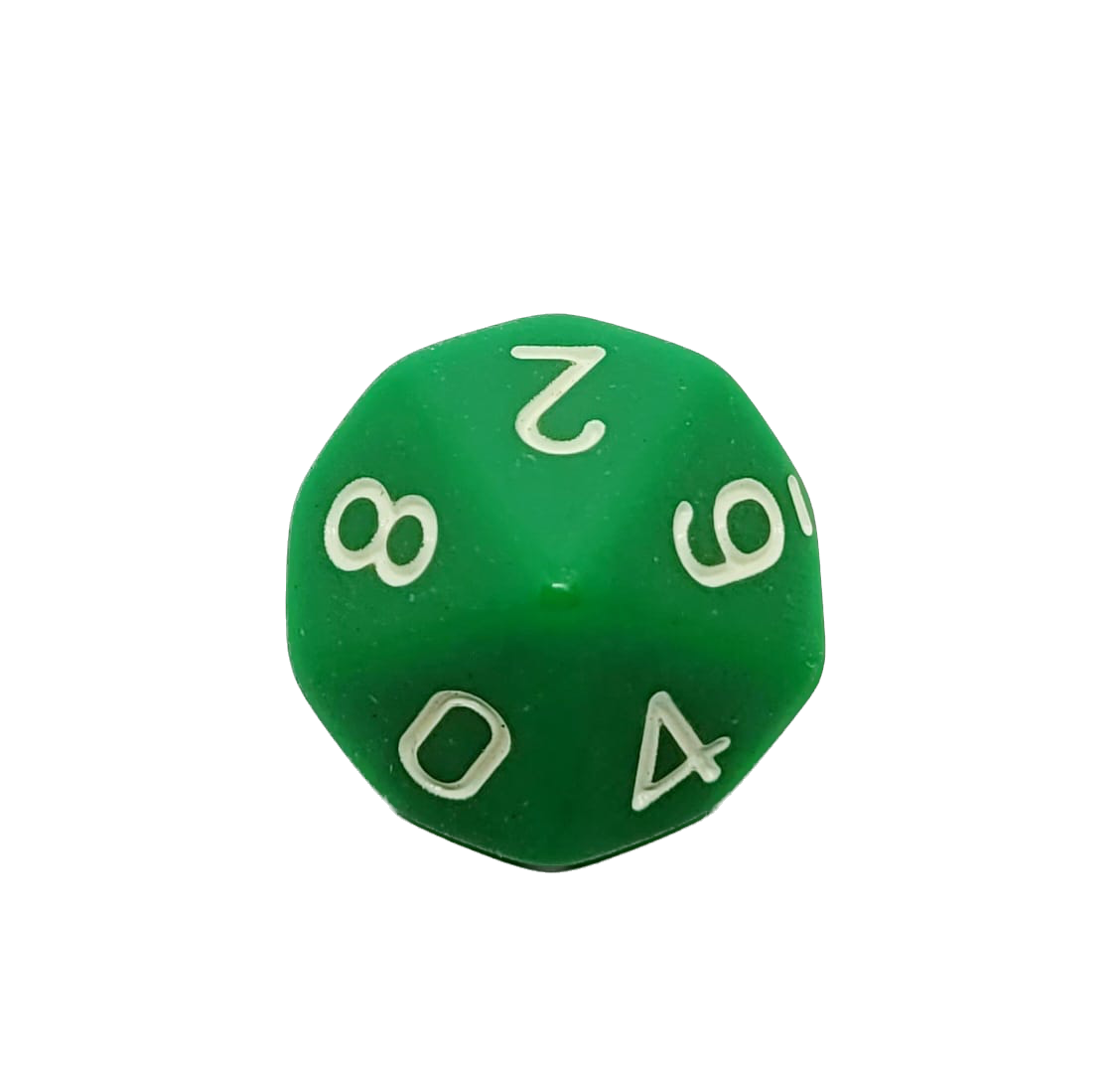 D10 Würfel Grün/Weiß