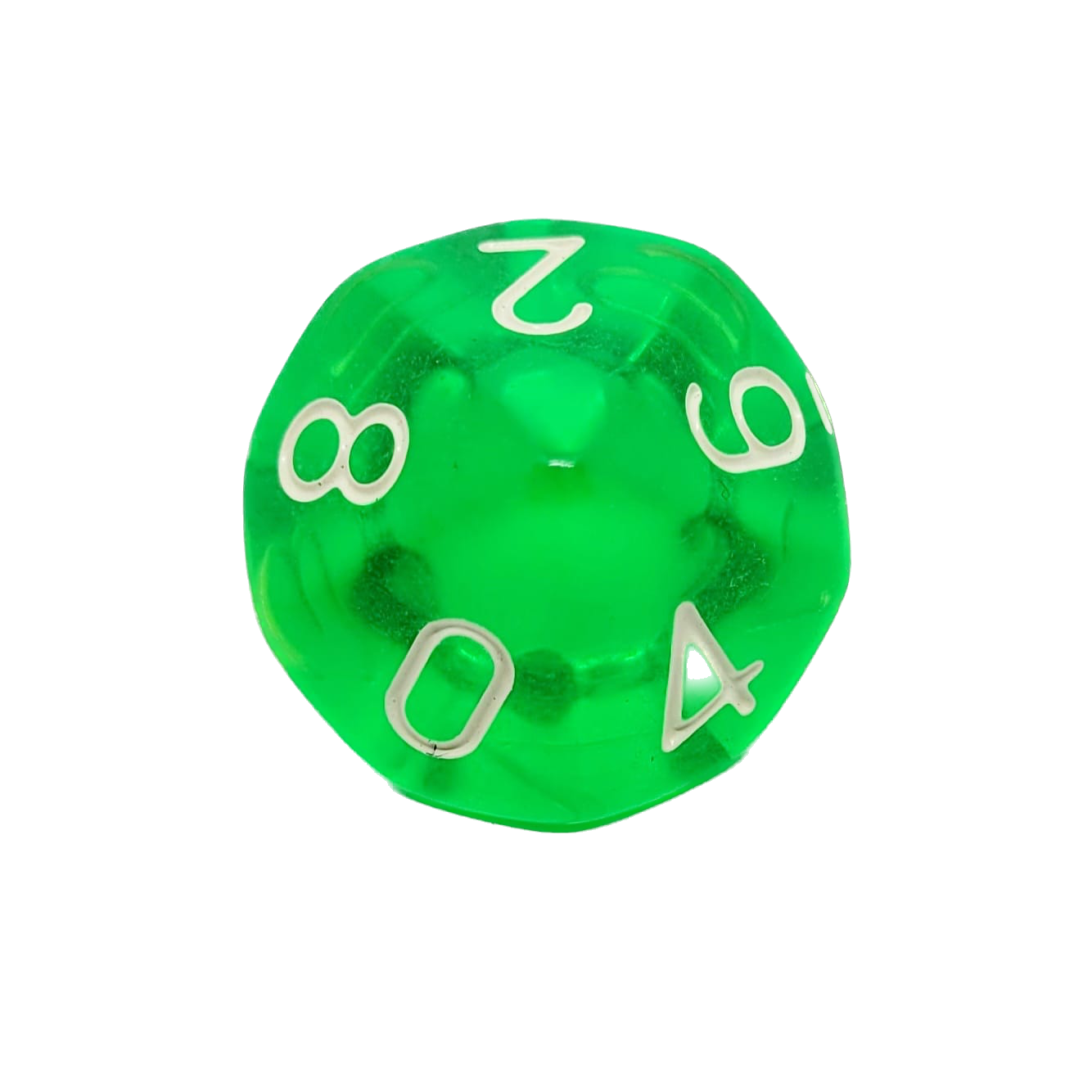 D10 Würfel Transparent Grün