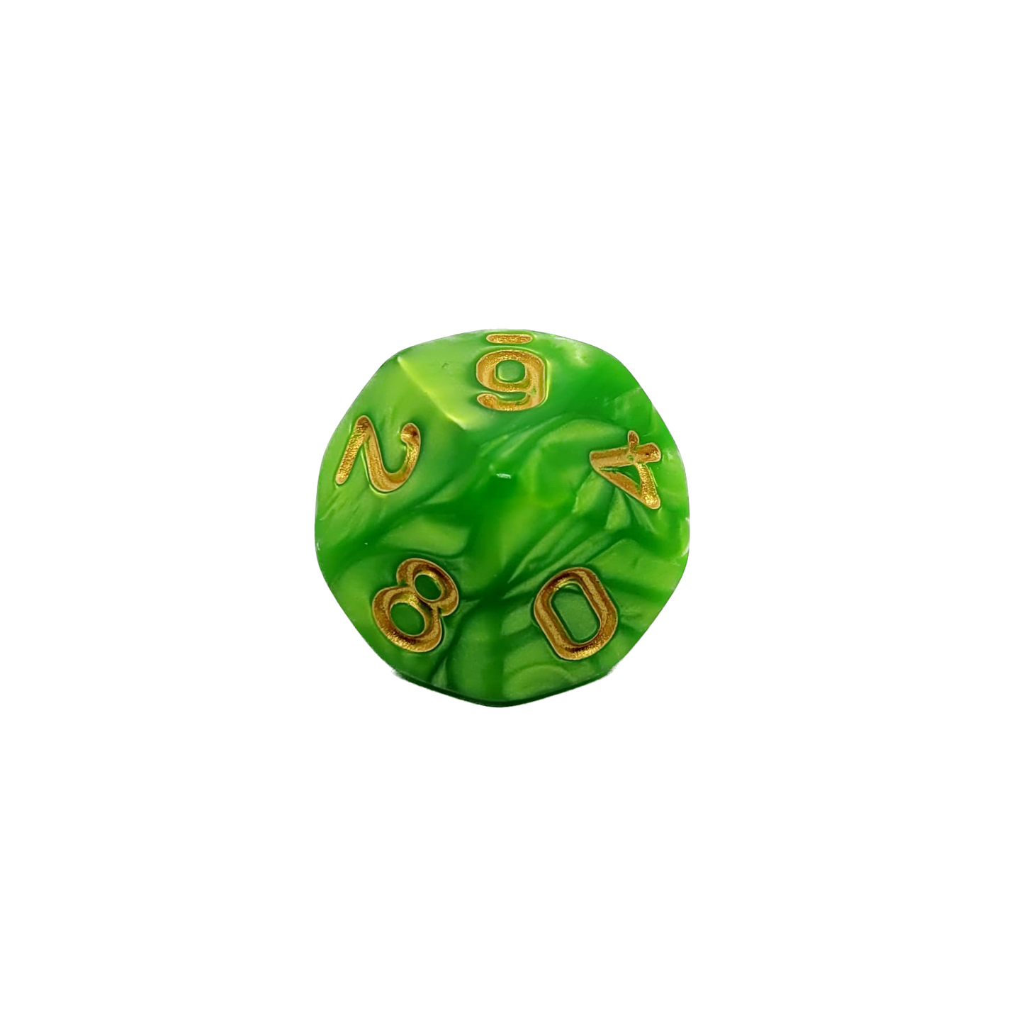 D10 Würfel Grün/Gold
