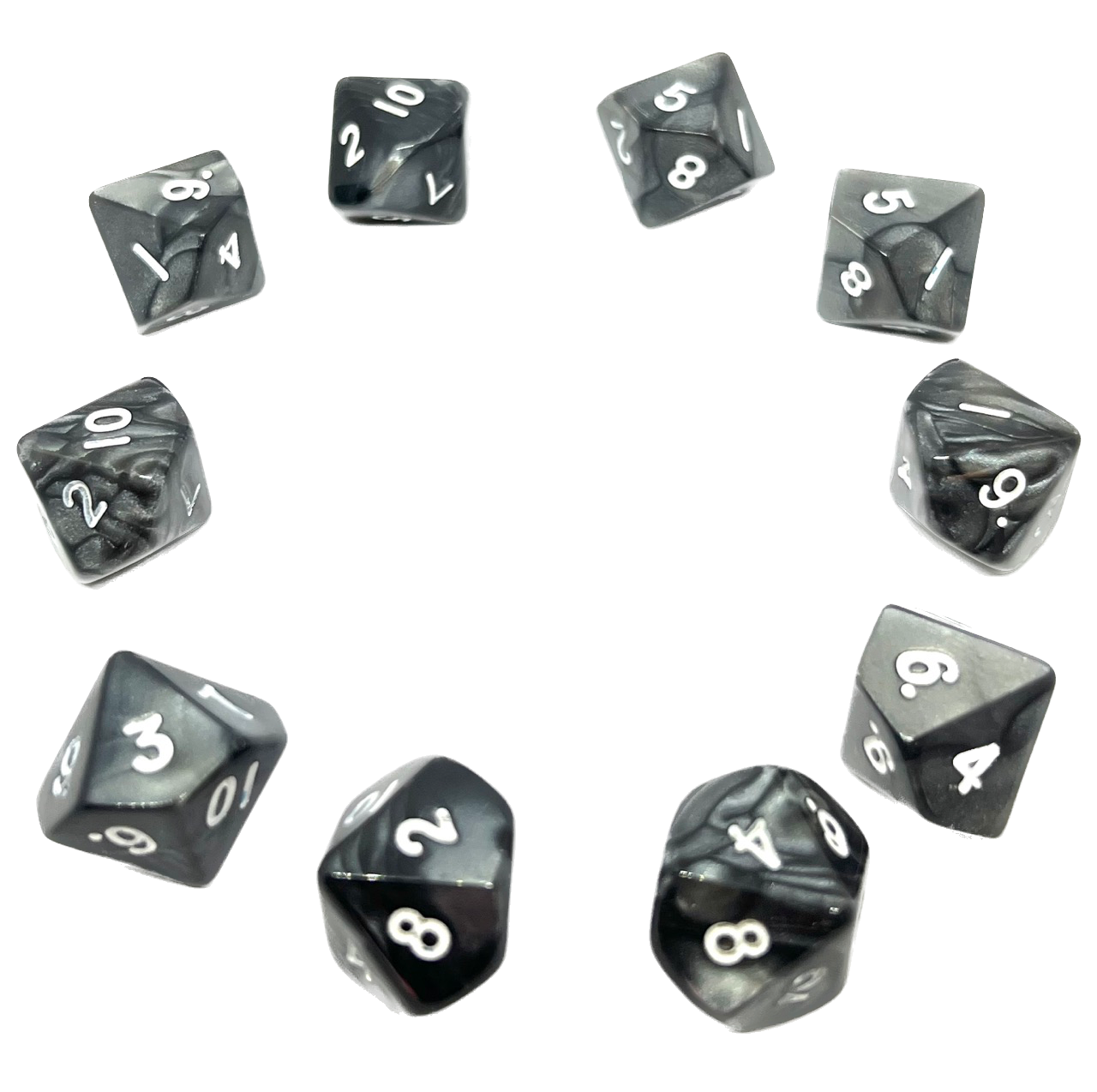 D10 Würfel Pearl: Black/White