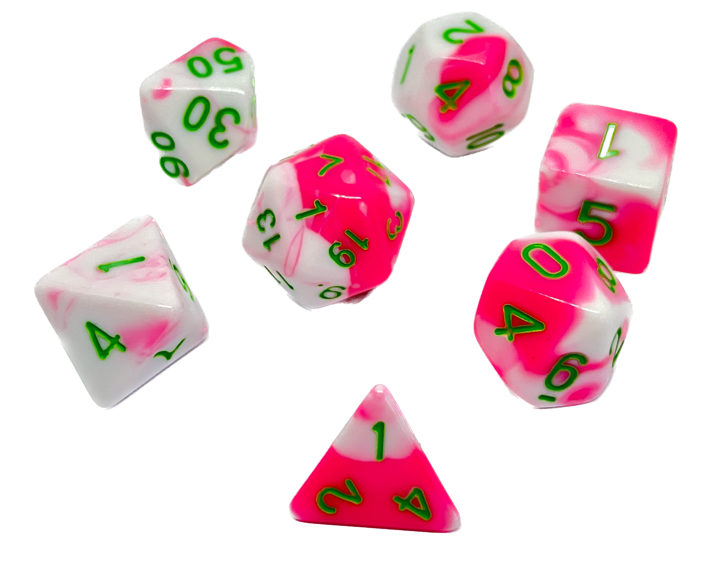 7-teiliges RPG Würfelset Mehrfarbig: Strawberry Pink