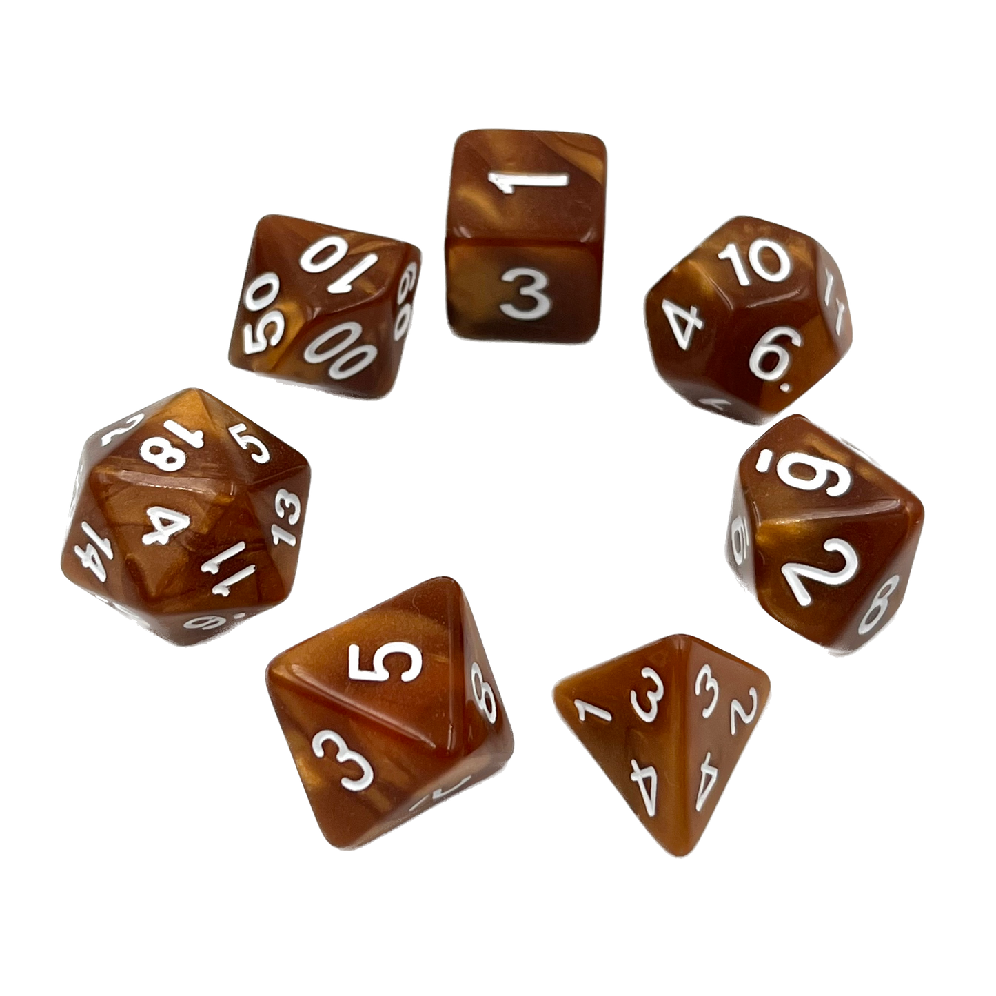 7-teiliges RPG Würfelset Pearl: Copper