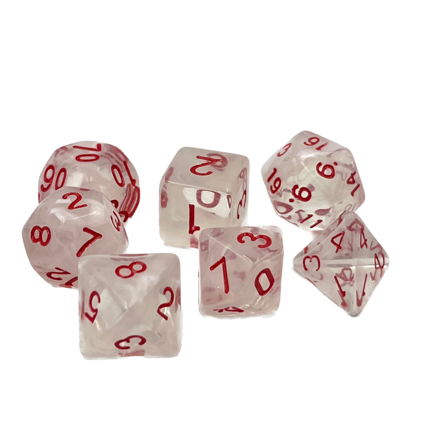 7-teiliges RPG Würfelset Transparent: Frosted Queen