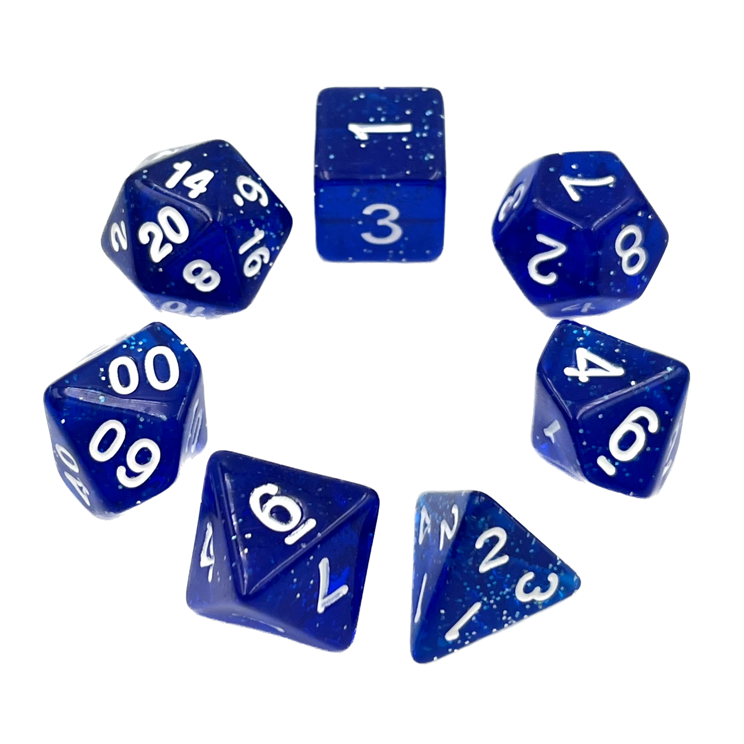 7-teiliges RPG Würfelset Confetti: Blue Sky