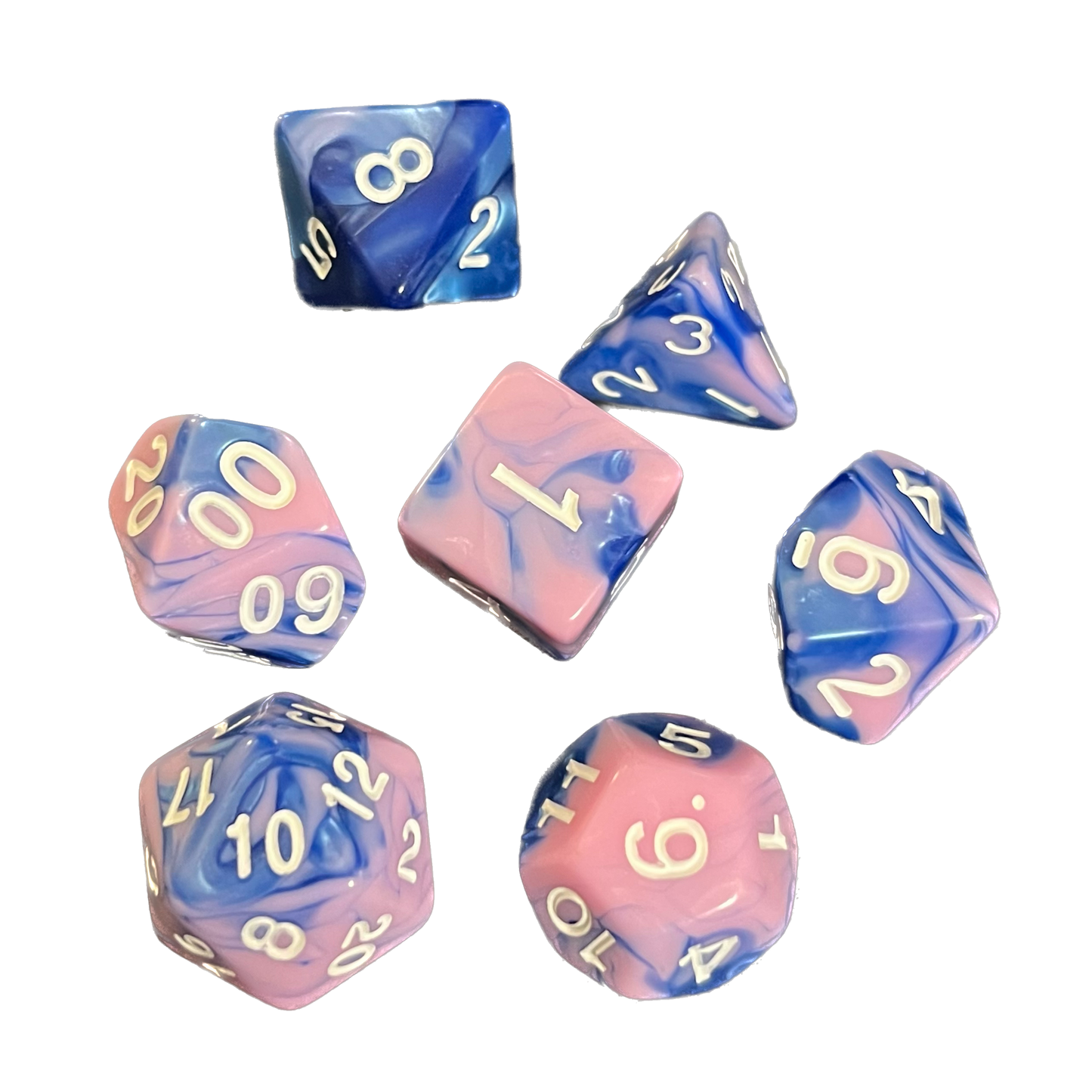 7-teiliges RPG Würfelset Mehrfarbig: Pink Galaxy