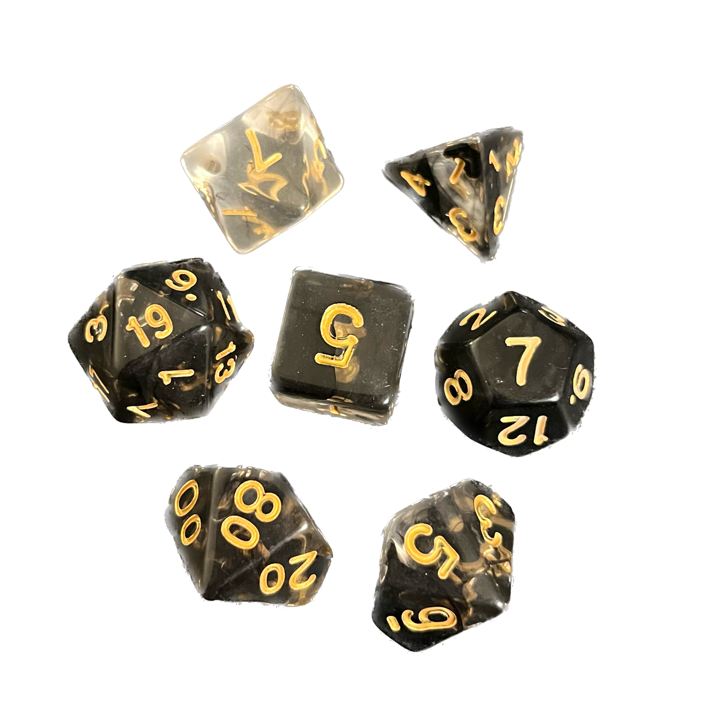 7-teiliges RPG Würfelset Transparent: Nebula Dark Cloud