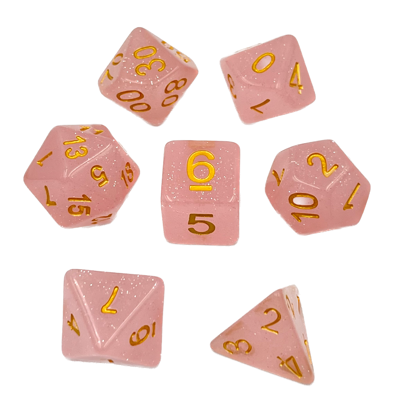 7-teiliges RPG Würfelset Confetti: Creamy Rose