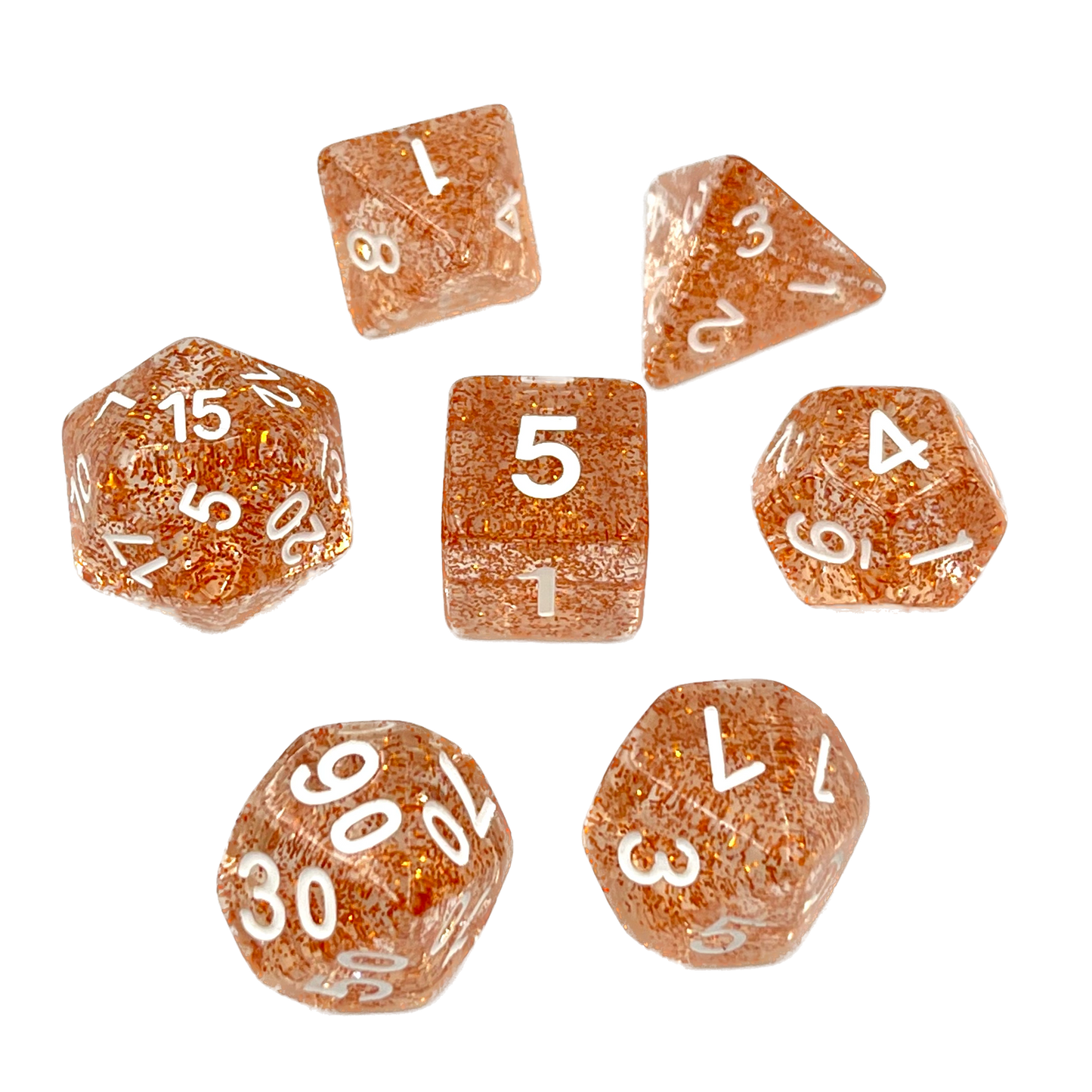 7-teiliges RPG Würfelset Confetti: Red