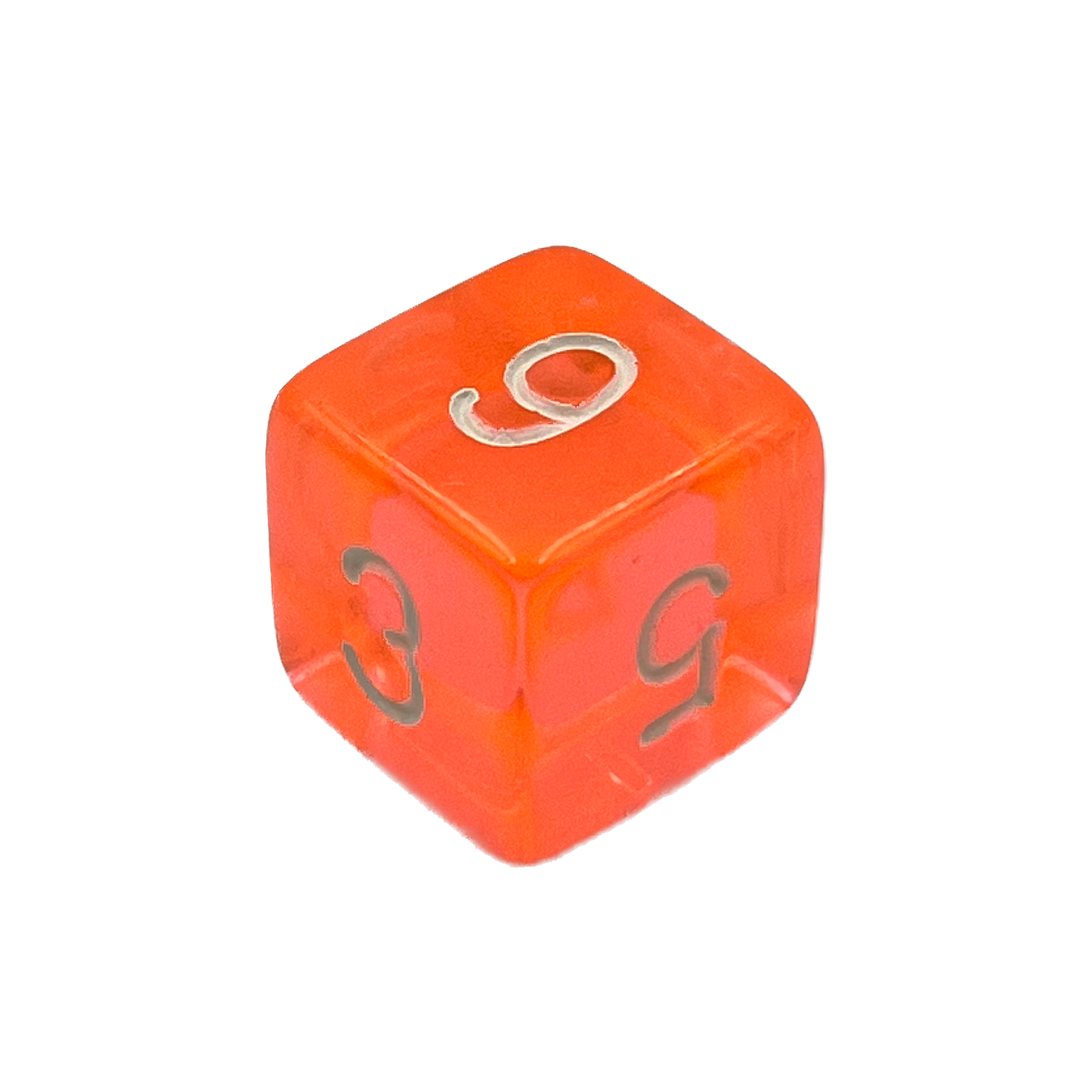 D6 Würfel Transparent Coral