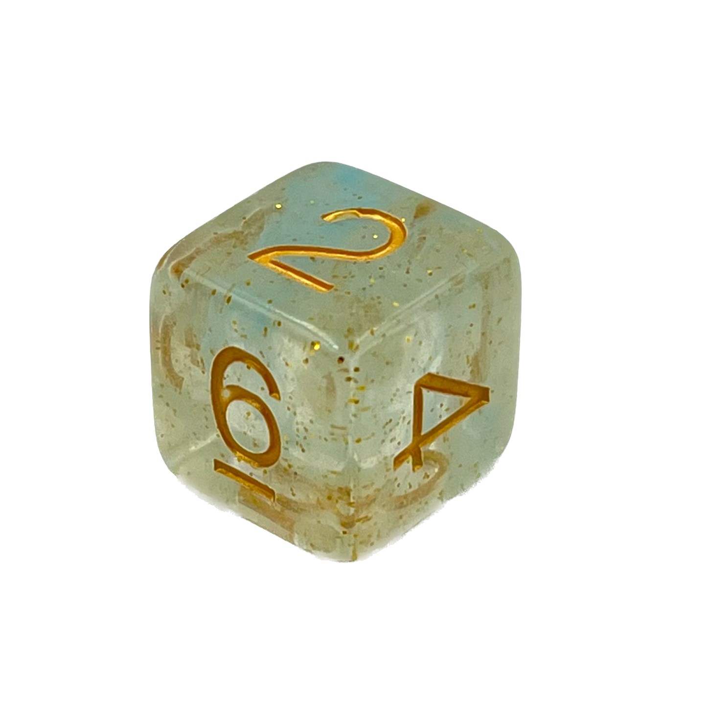 D6 Würfel Nebula Blue Glitter