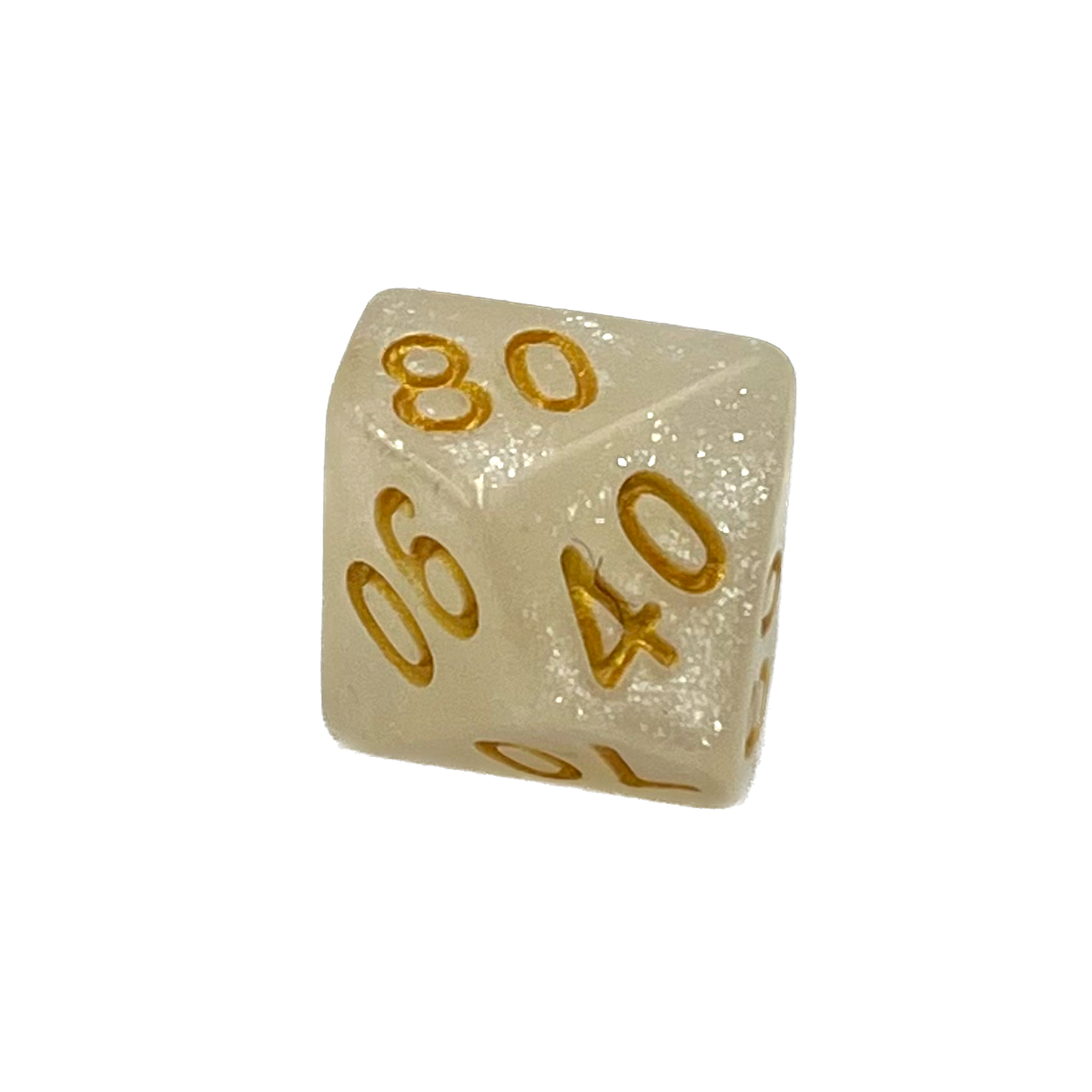 D10 Würfel Galaxy: White/Gold