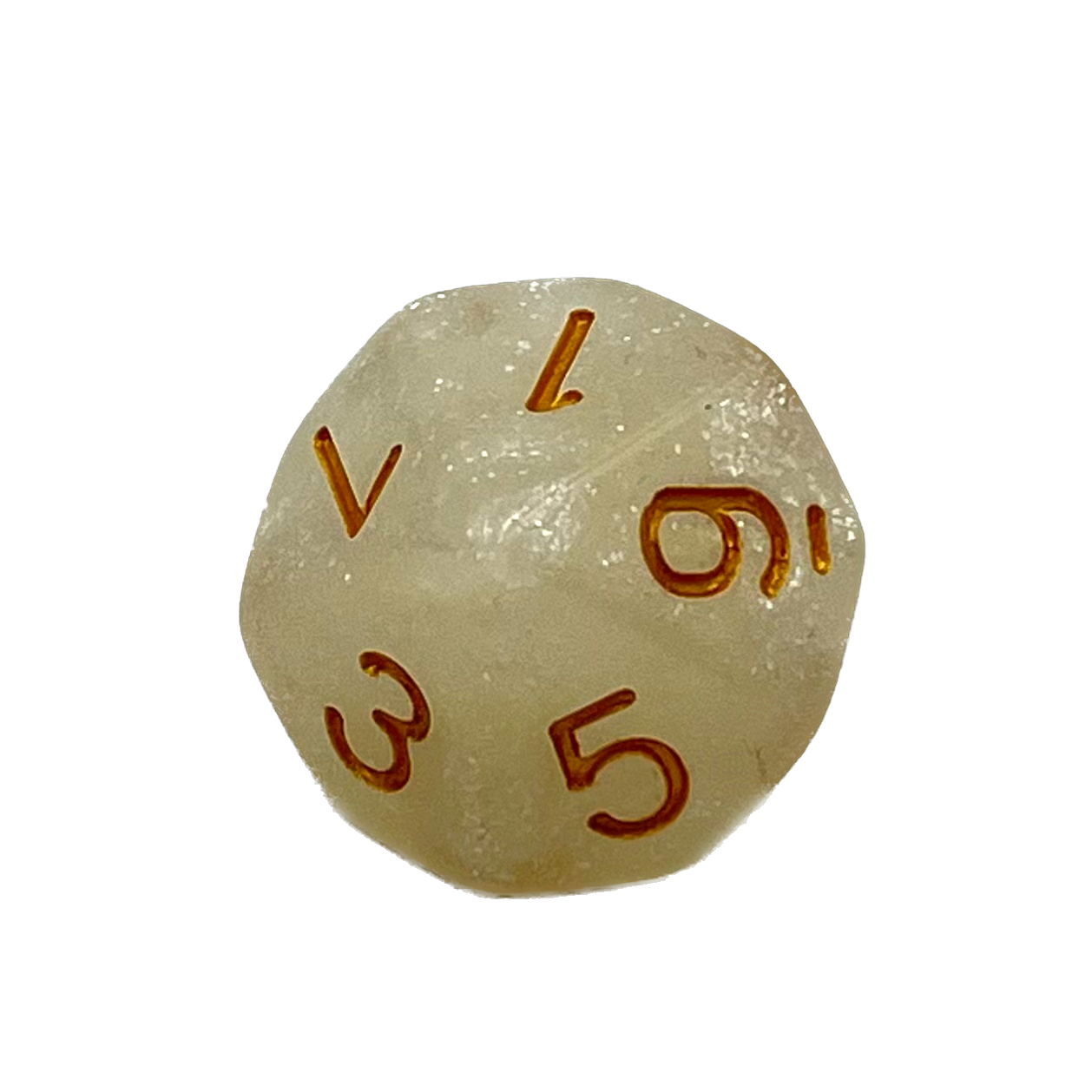 D10 Würfel Galaxy: White/Gold