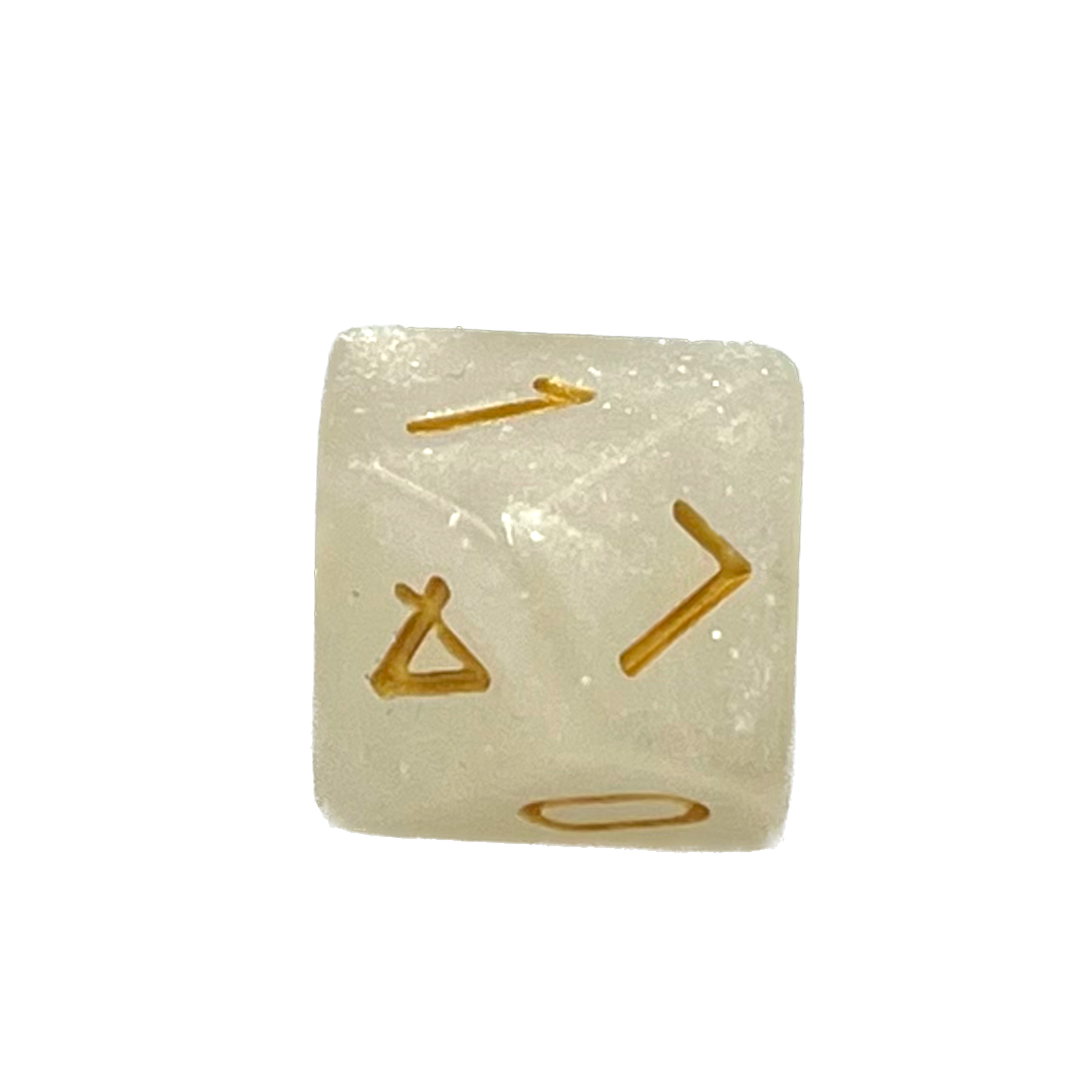 D10 Würfel Galaxy: White/Gold