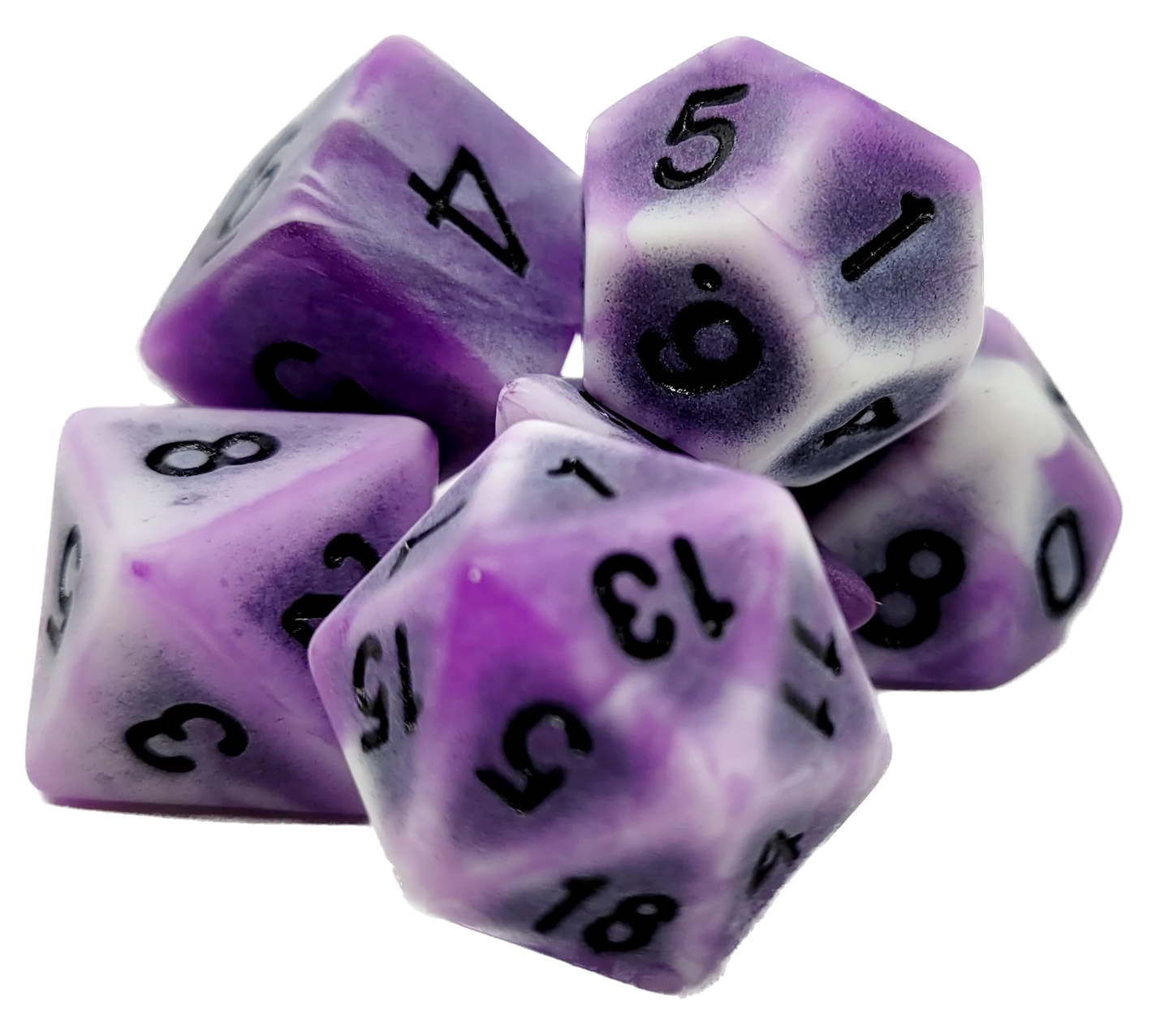 7-teiliges RPG Würfelset Ancient: Purple Rock