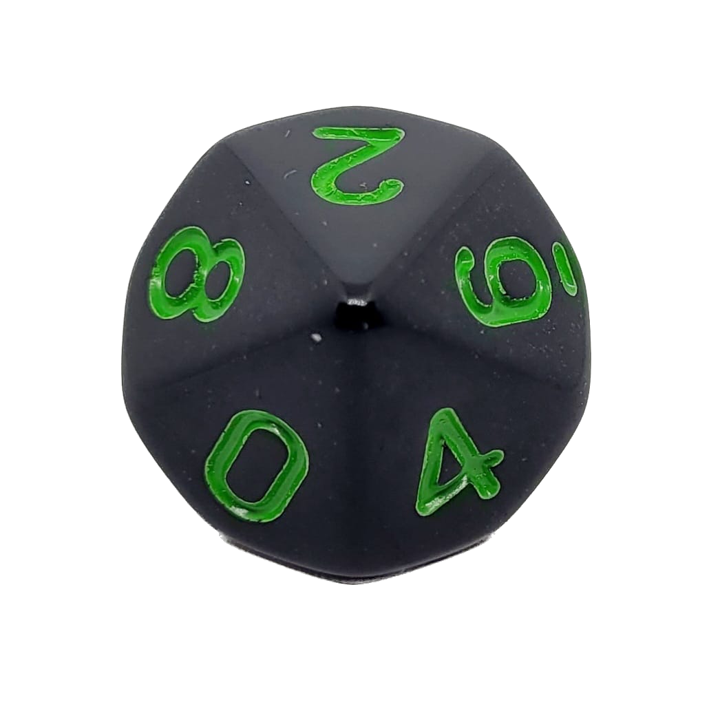 D10 Würfel Schwarz/Grün