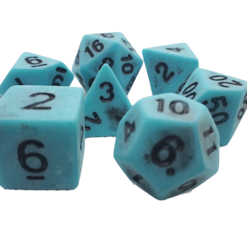 7-teiliges RPG Würfelset Ancient: Blue