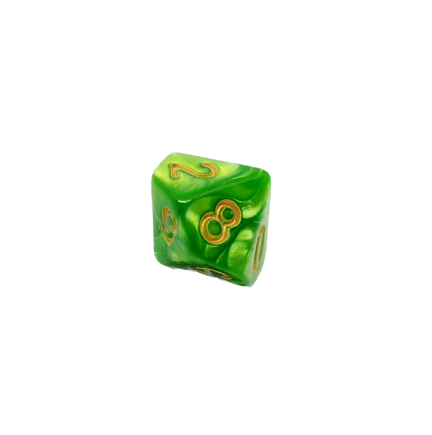 D10 Würfel Grün/Gold